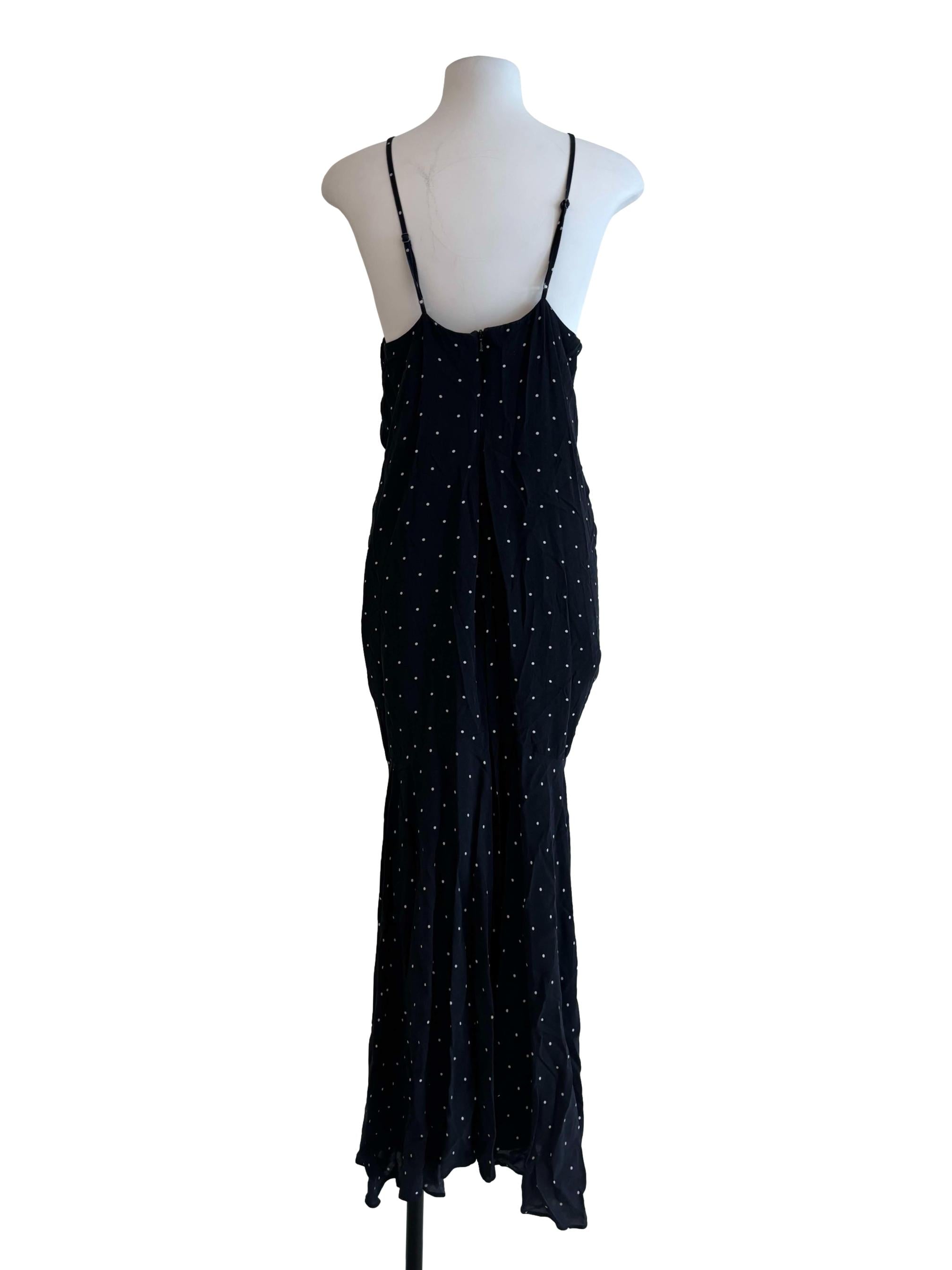 Black Ruched Polka Dot Mermaid Dress