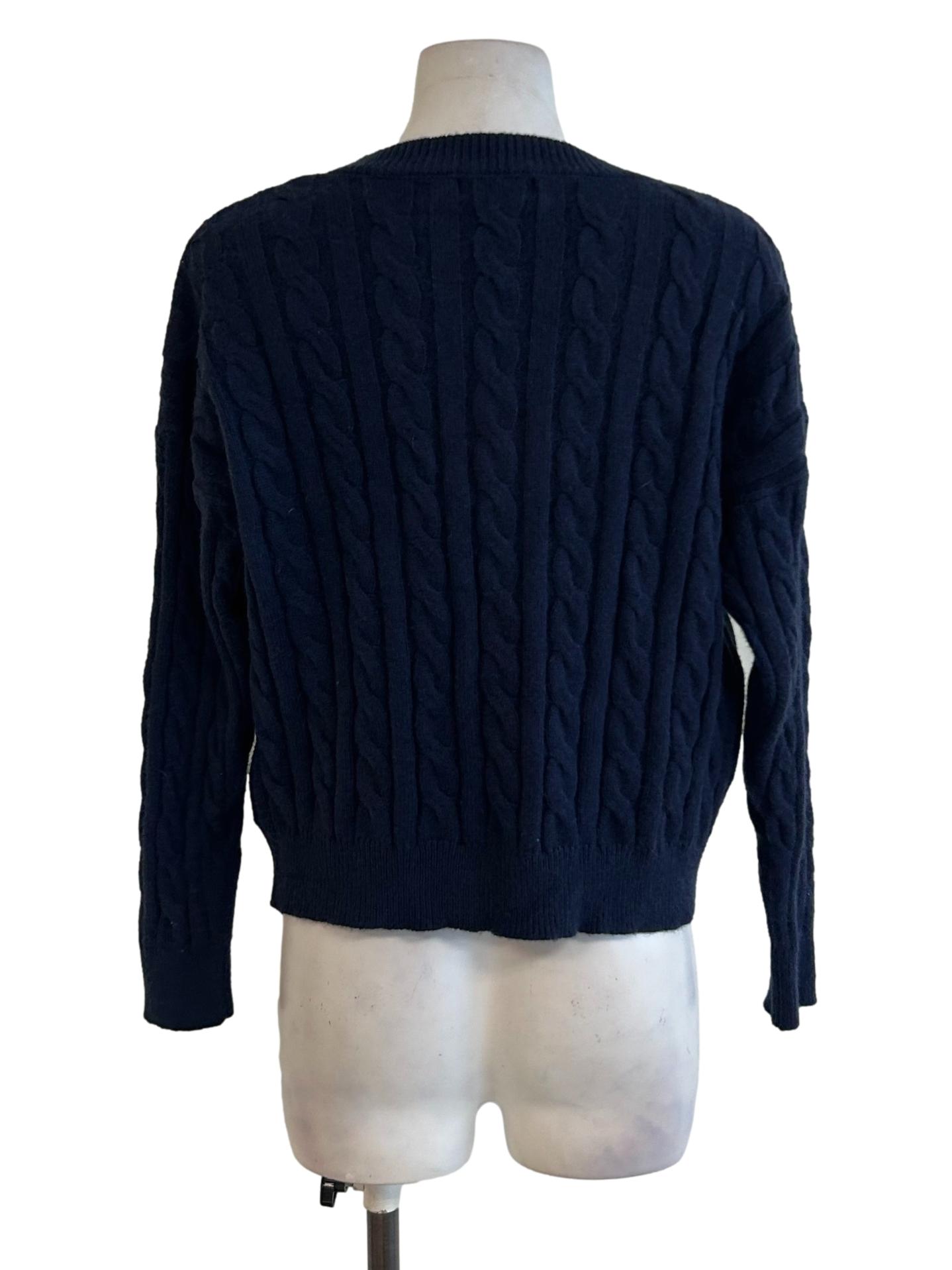 Navy Blue Cable Knit Sweater