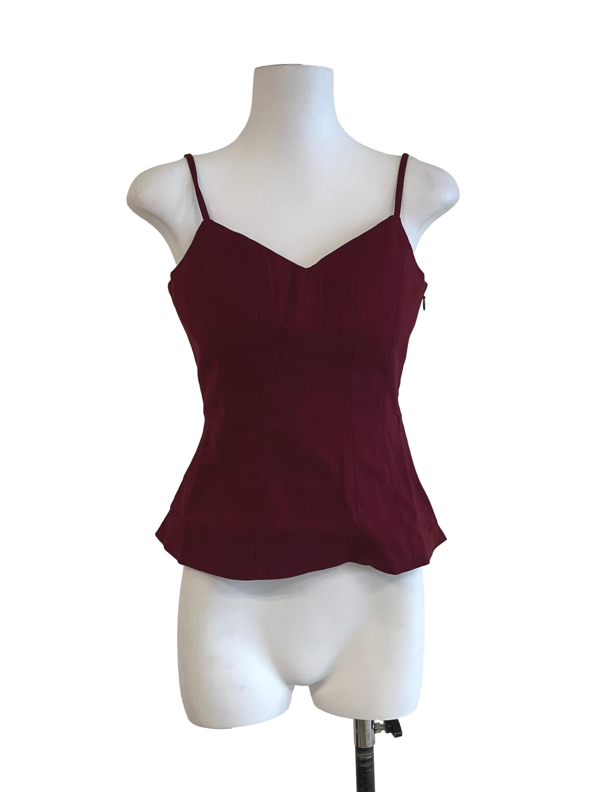 Currant Red Sweetheart Sleeveless Top
