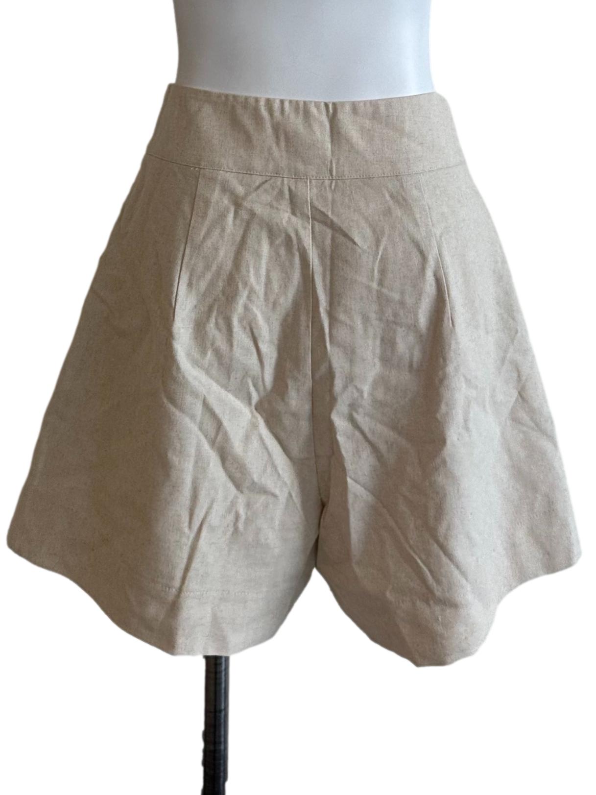 Sand Beige High Waist Shorts