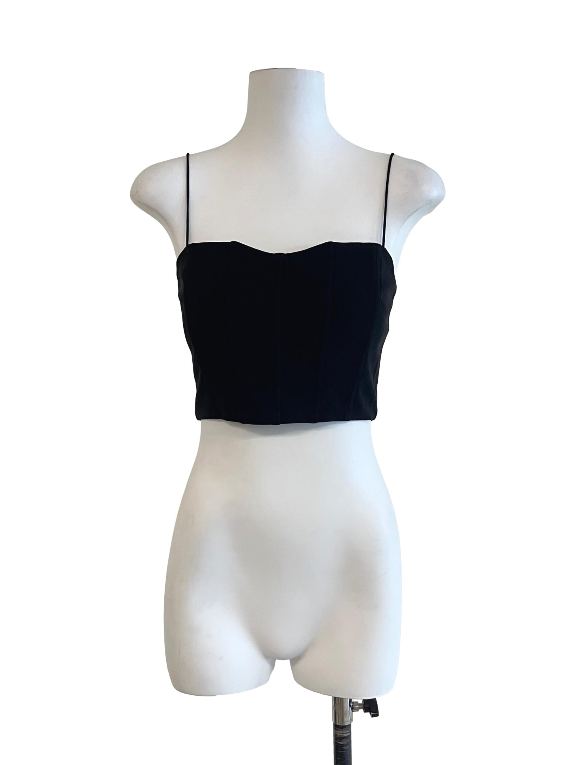 Pitch Black Square Neck Sleeveless Top