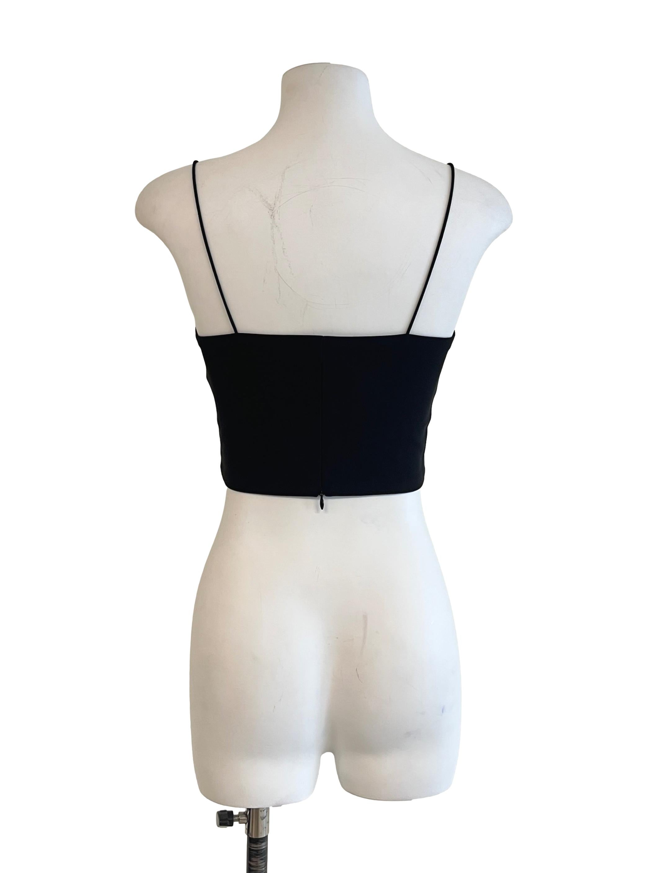 Pitch Black Square Neck Sleeveless Top