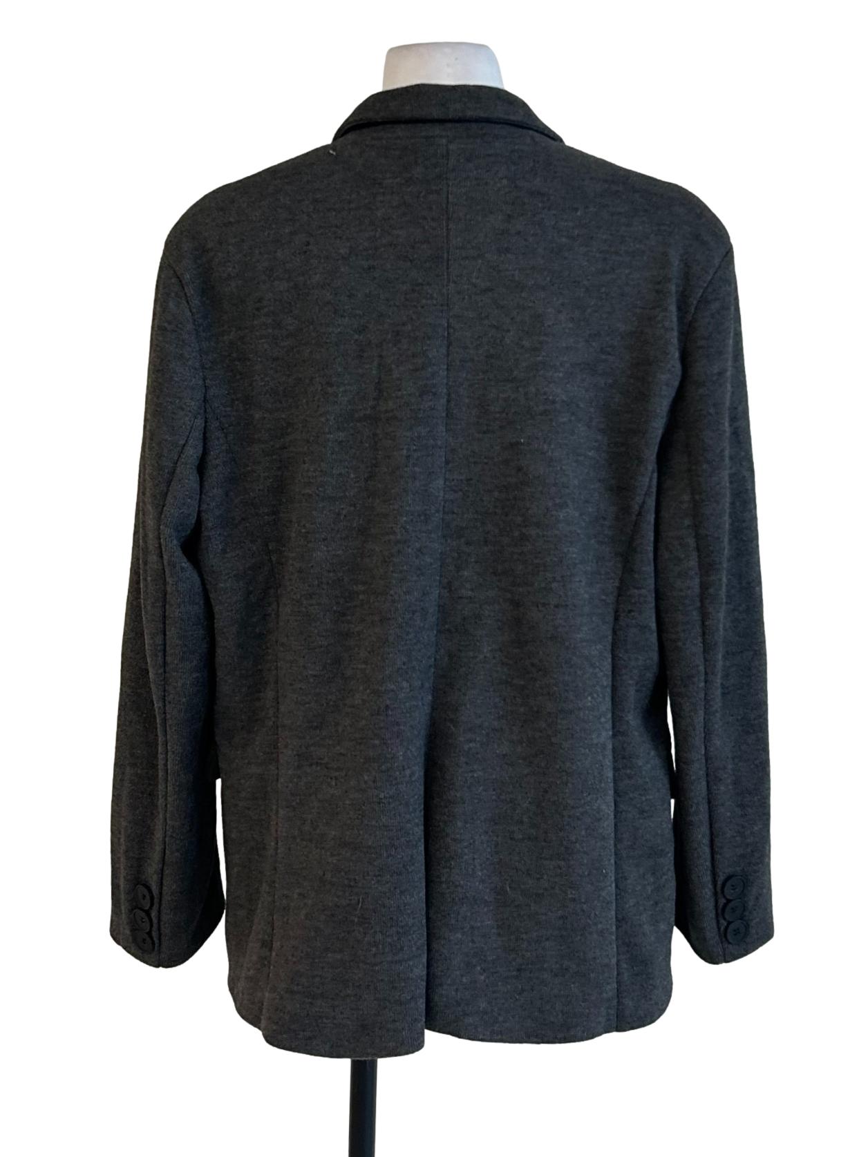 Ash Grey Double Breasted Wool Blazer
