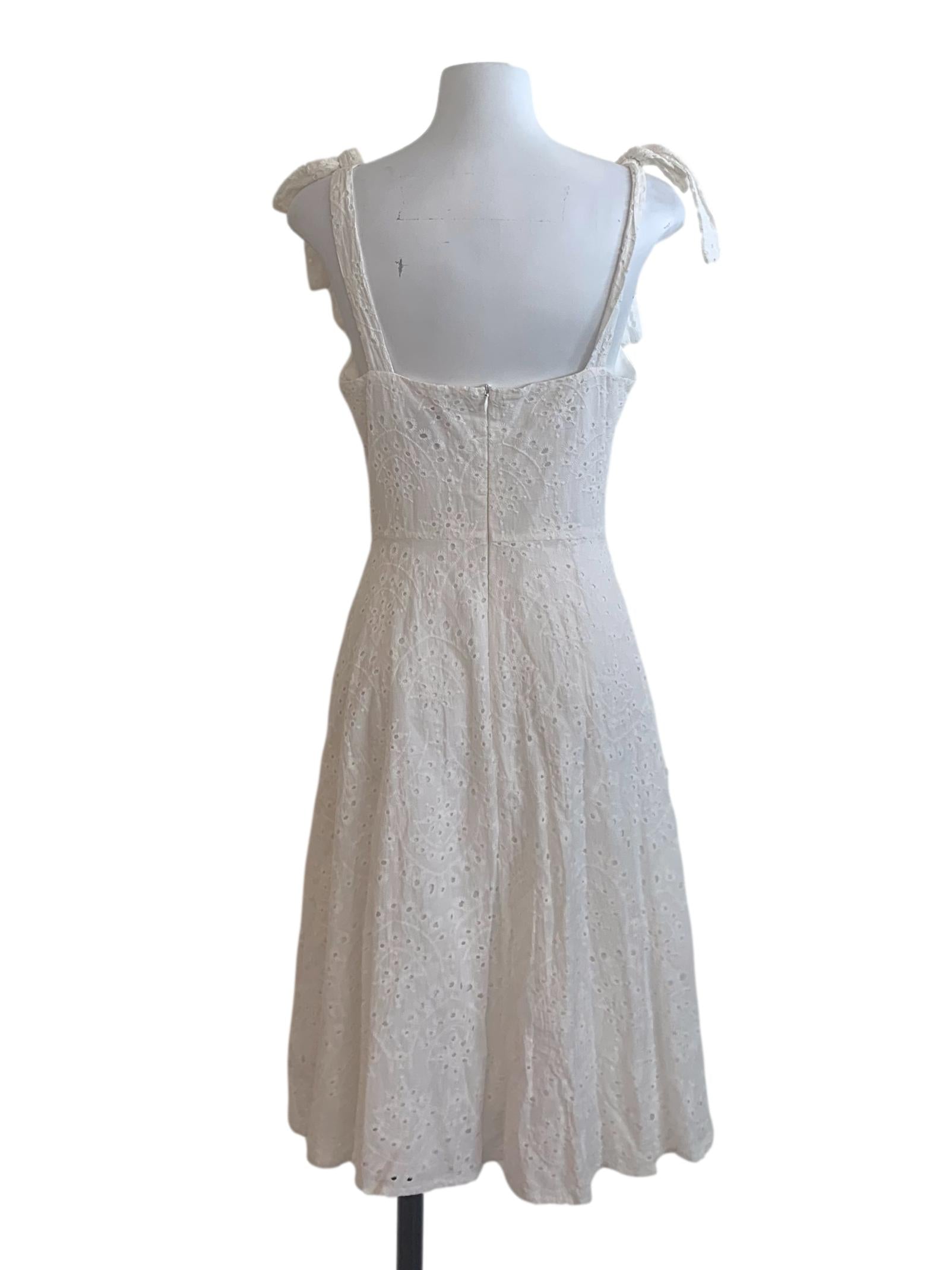 White Embroidery Pattern Dress