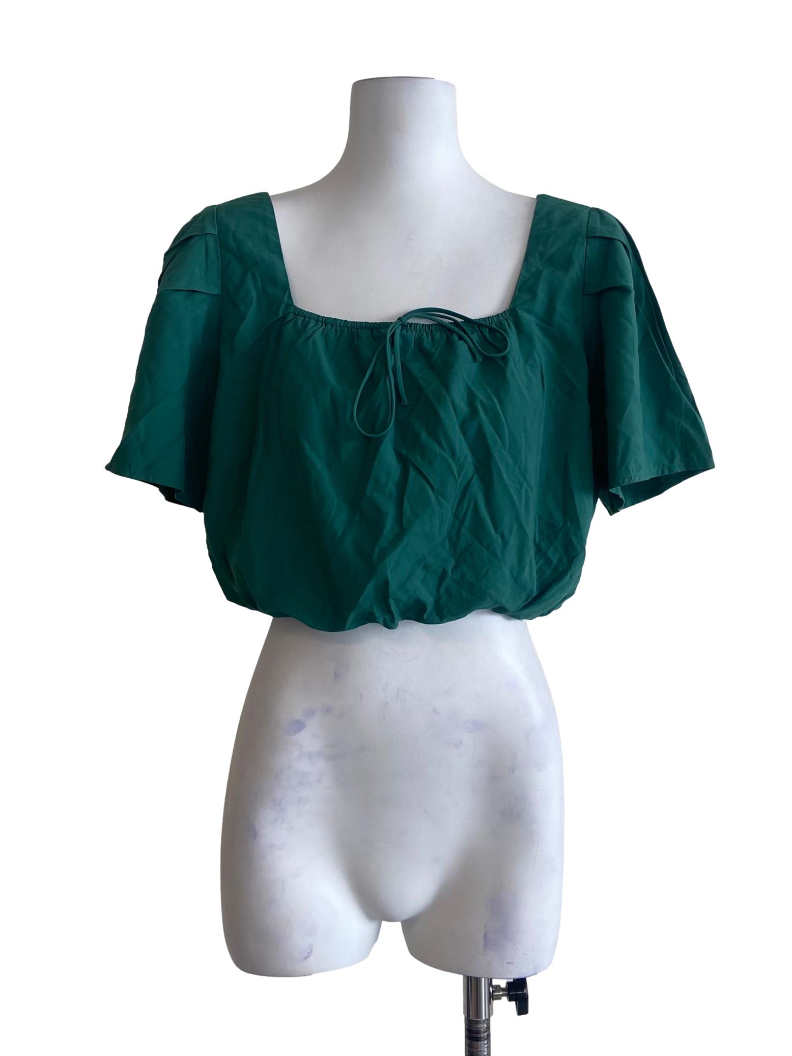 Fern Green Pegged Crop Top