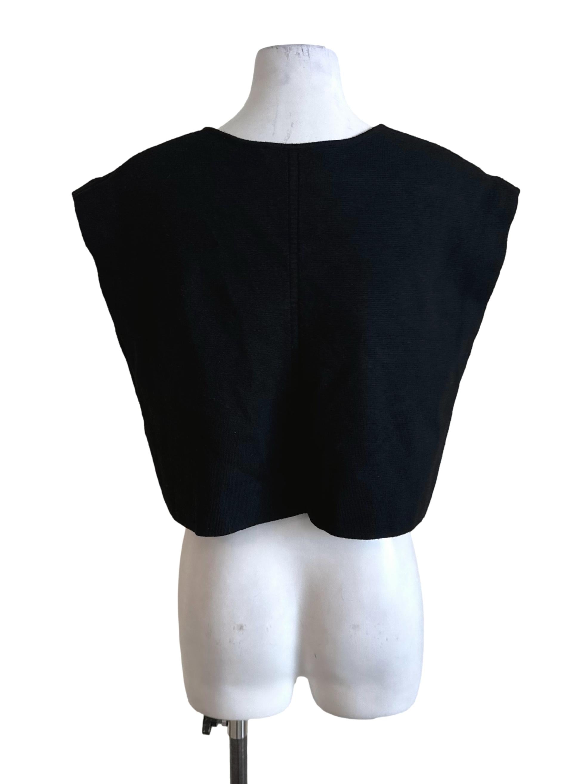 Raven Black Structured V Neck Top LB