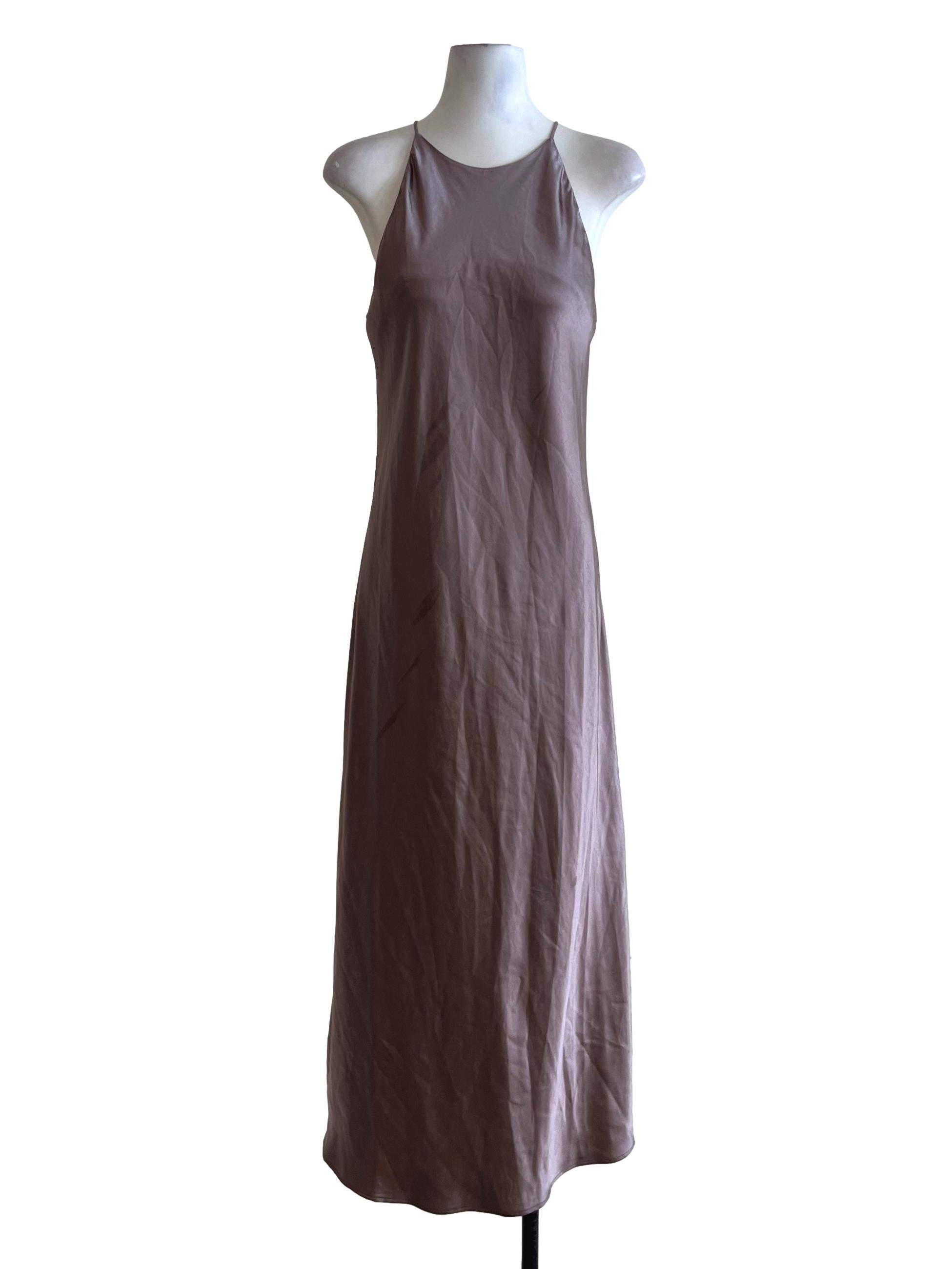 Mauve Purple Jewel Neckline Sheath Dress LB