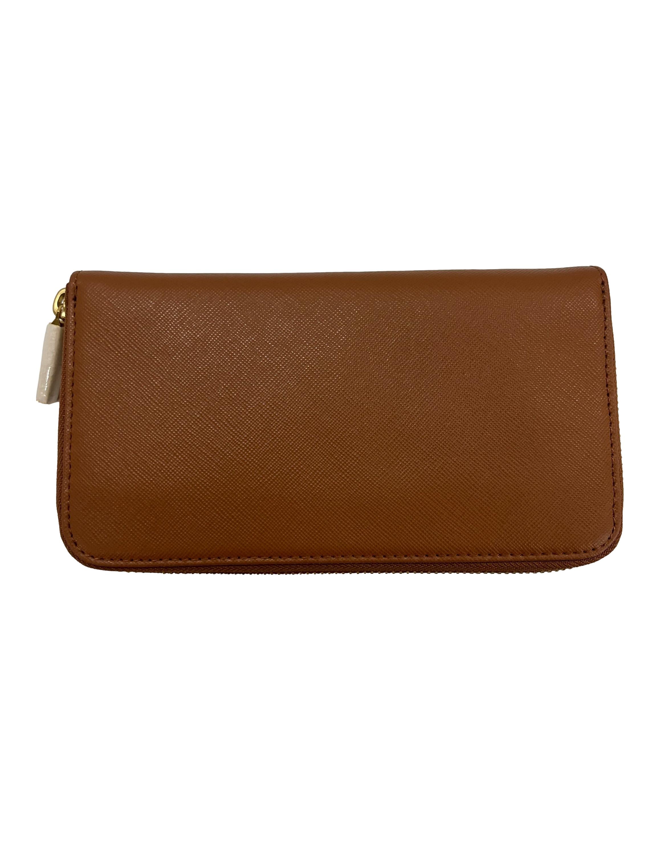 Brown Zip Around Wallet