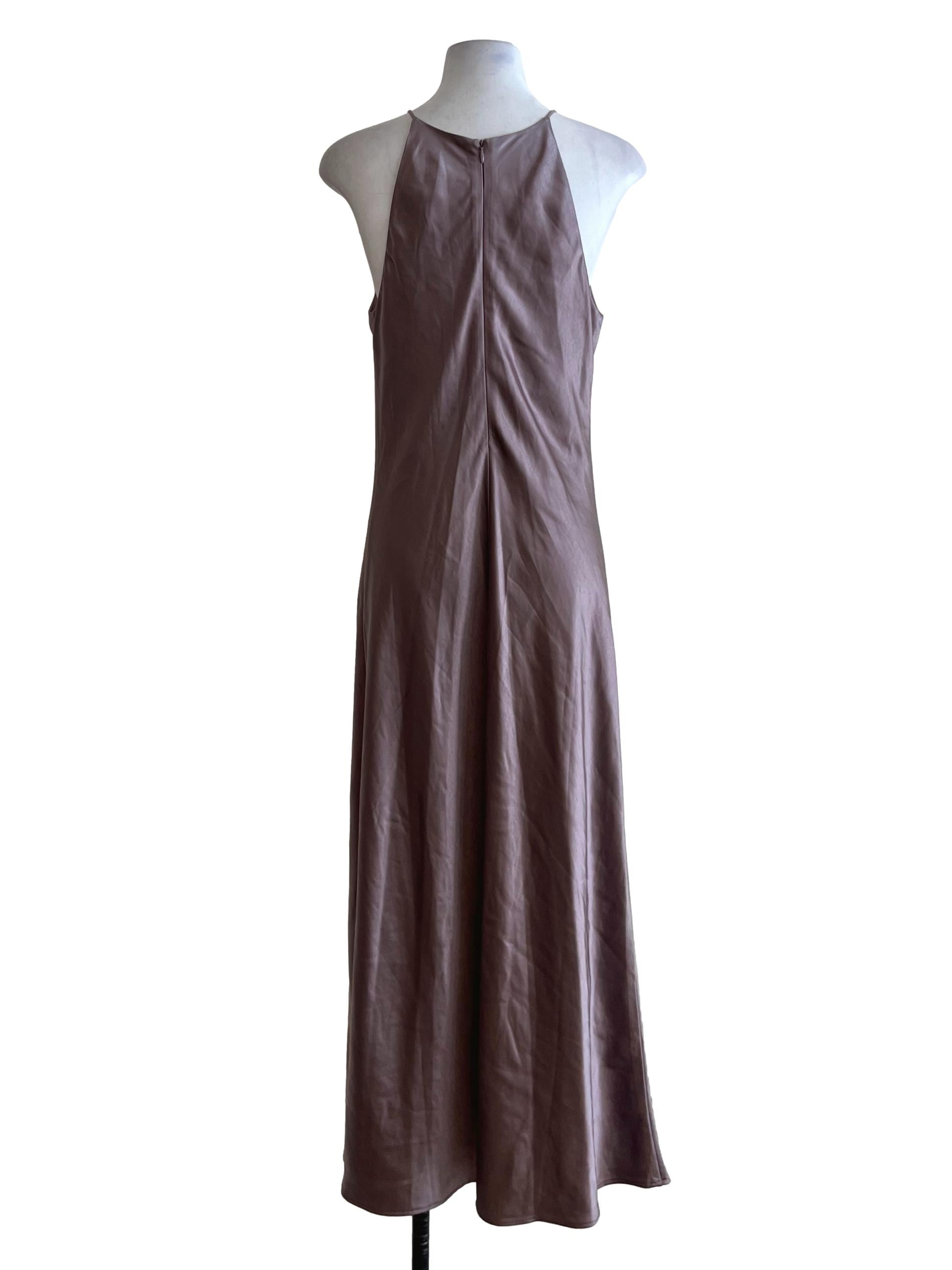 Mauve Purple Jewel Neckline Sheath Dress LB