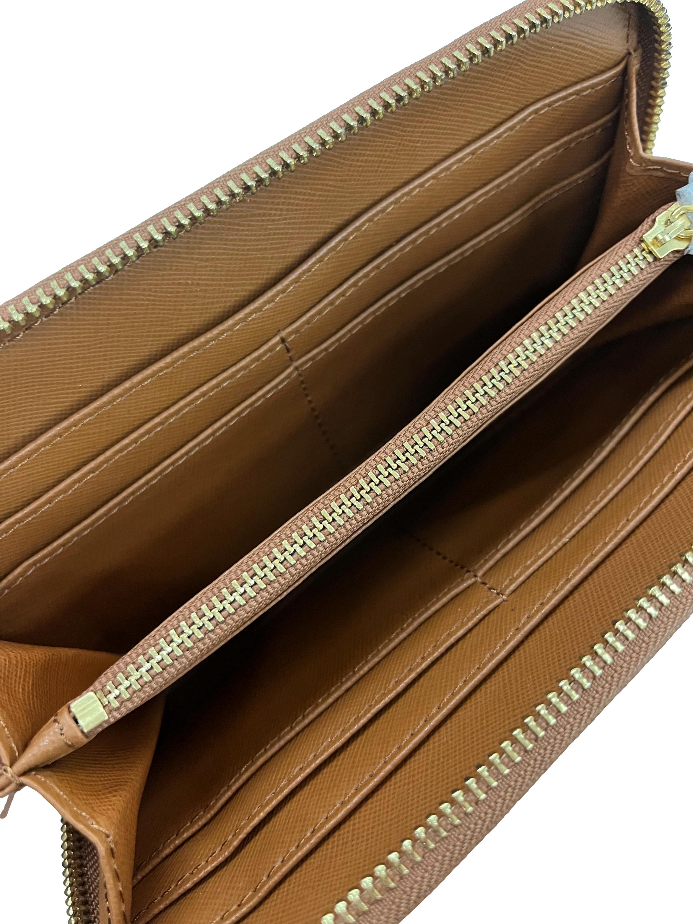 Brown Zip Around Wallet