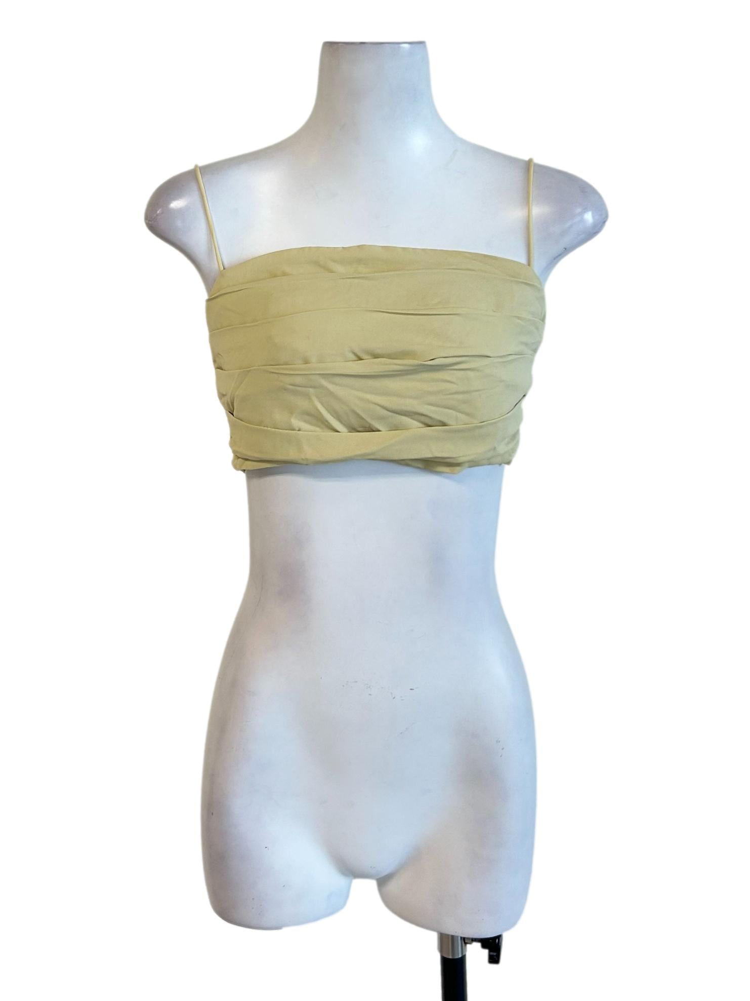 Pastel Yellow Cami Pleated Top