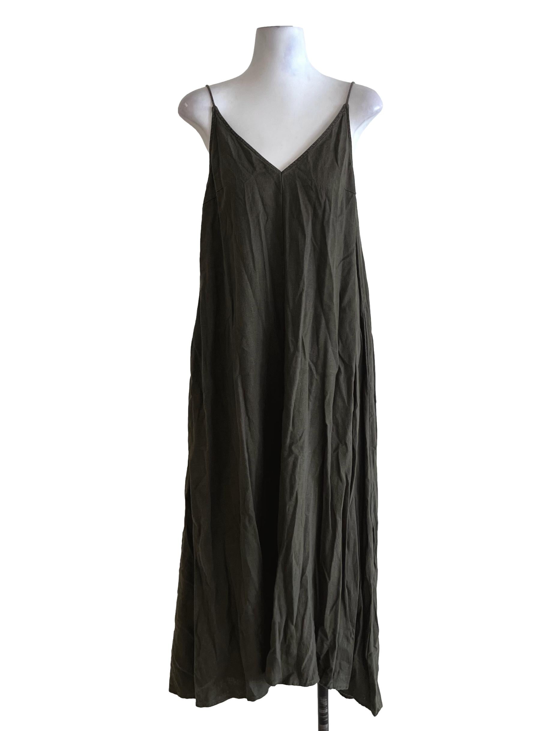 Juniper Green V-Neckline Shift Dress LB