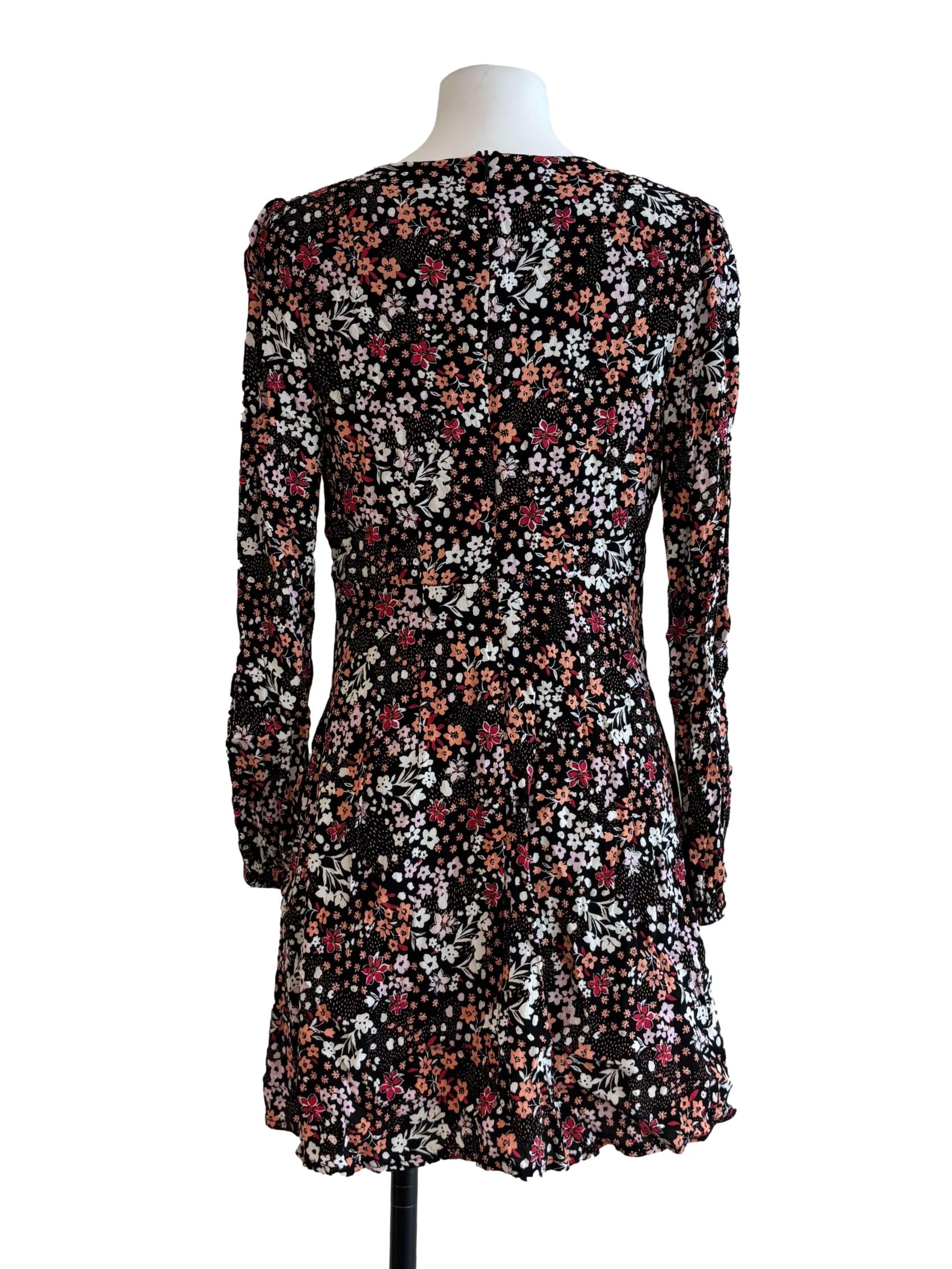 Slate Black Plunge Neck Floral Sundress