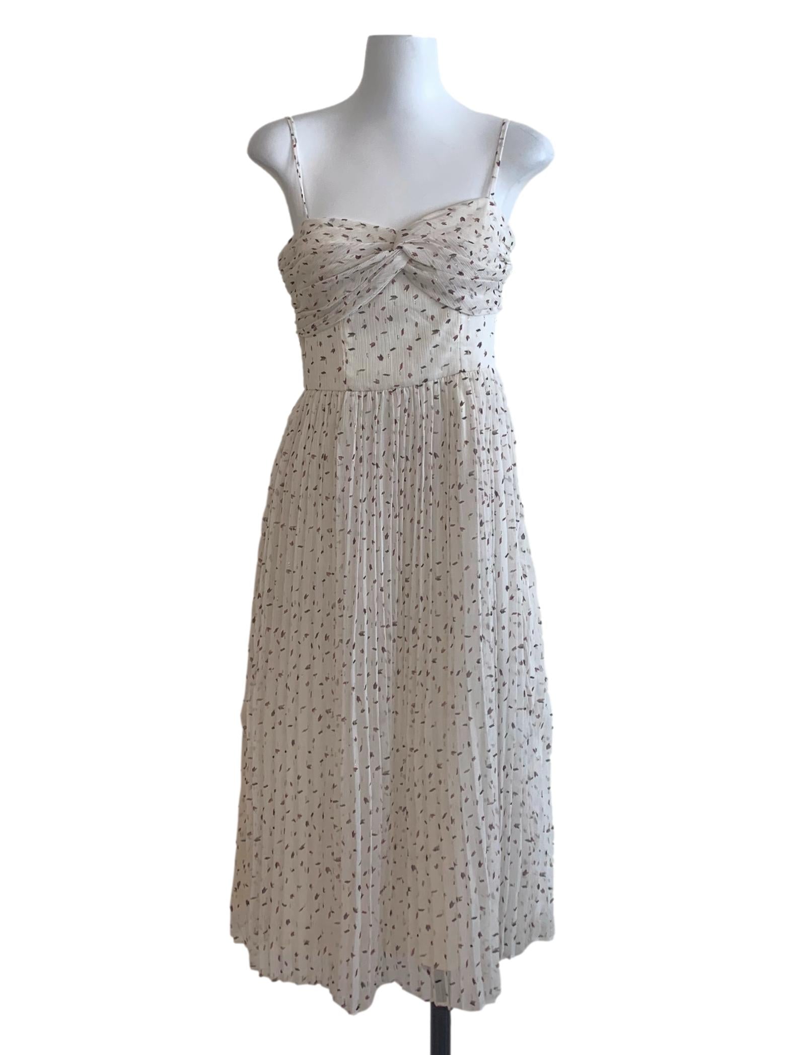 White Pattern Midi Dress LB