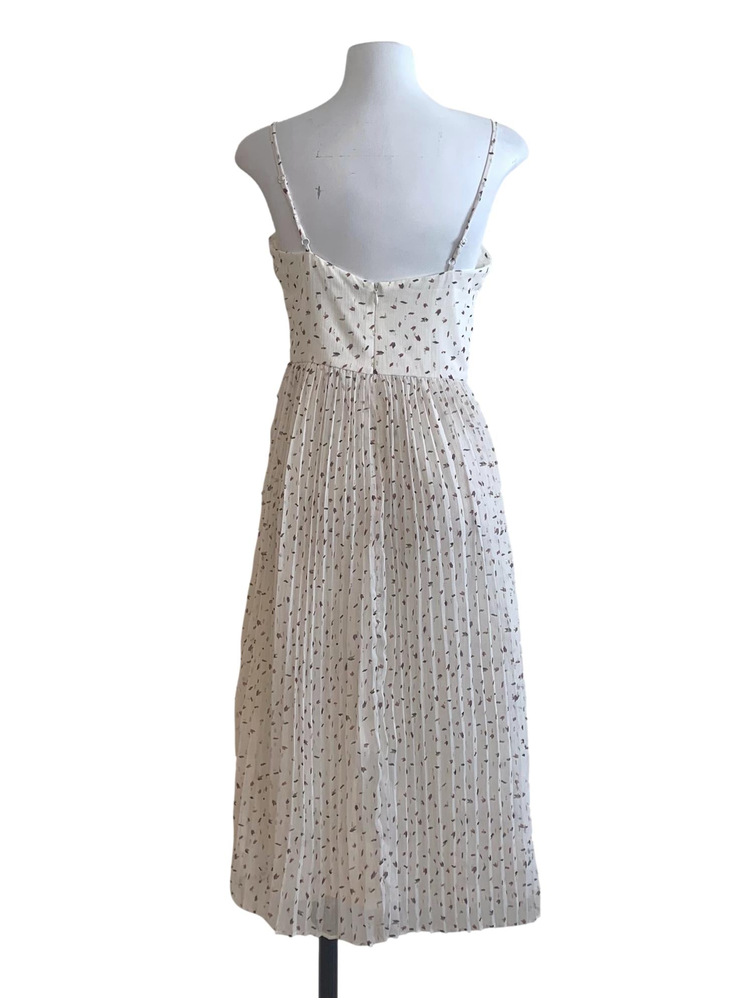 White Pattern Midi Dress LB
