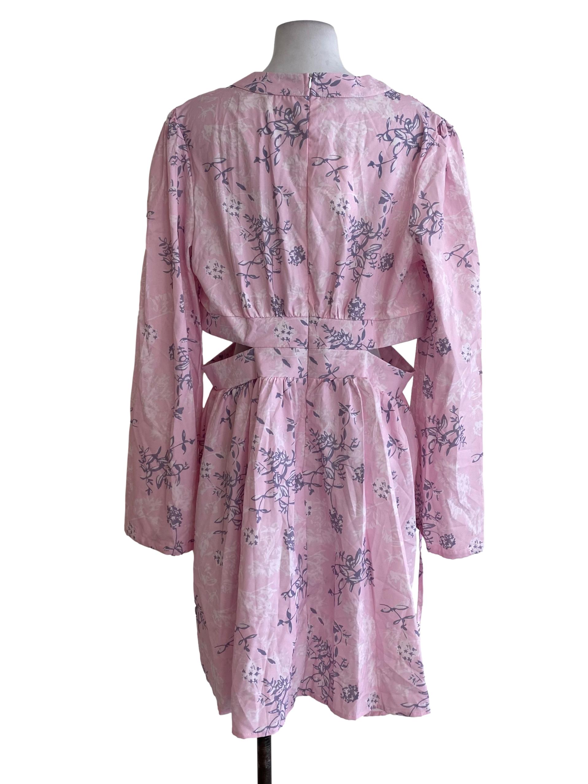Pink Floral A Line Dress