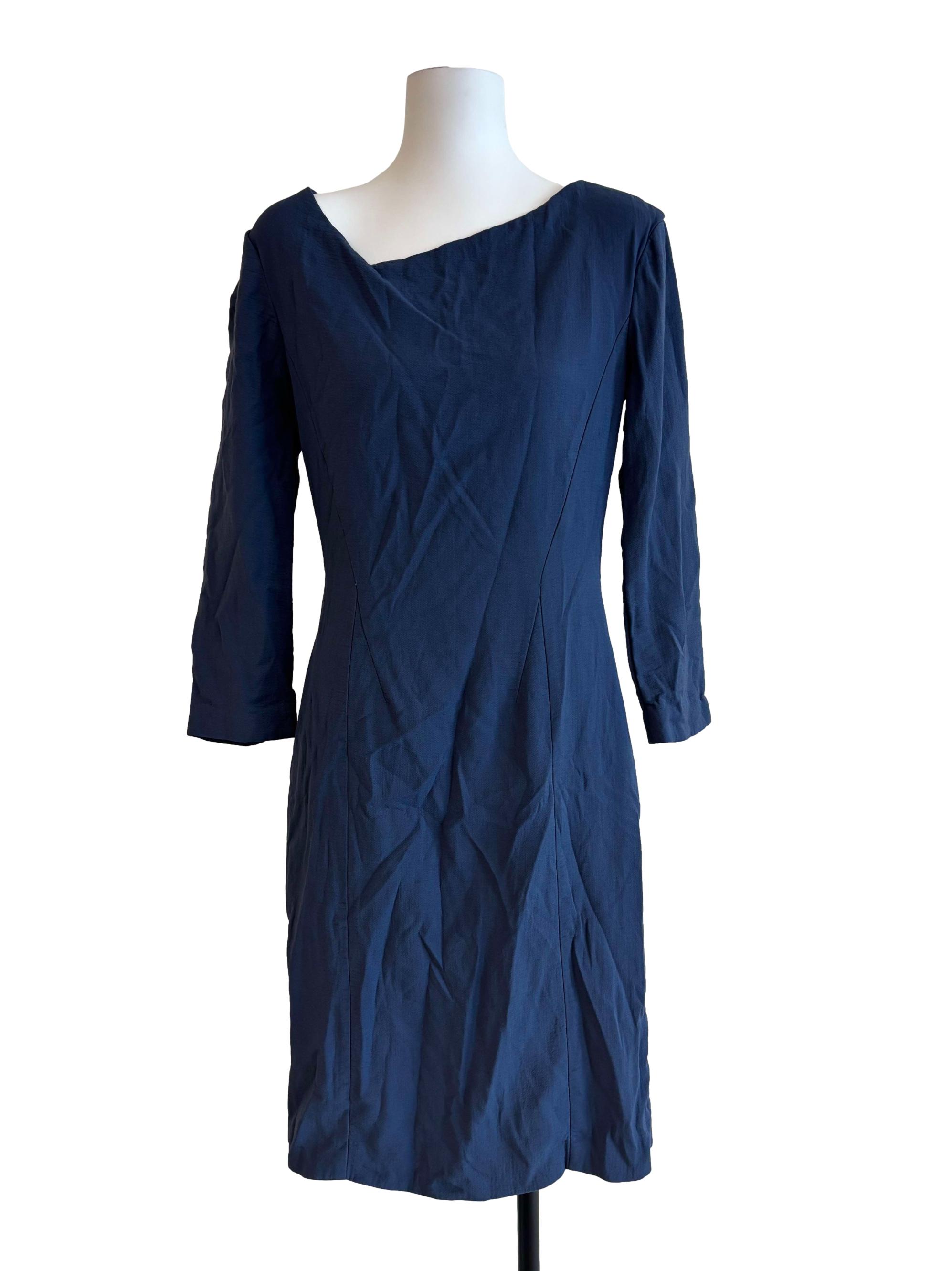 Lapis Blue Long Sleeve Sheath Dress