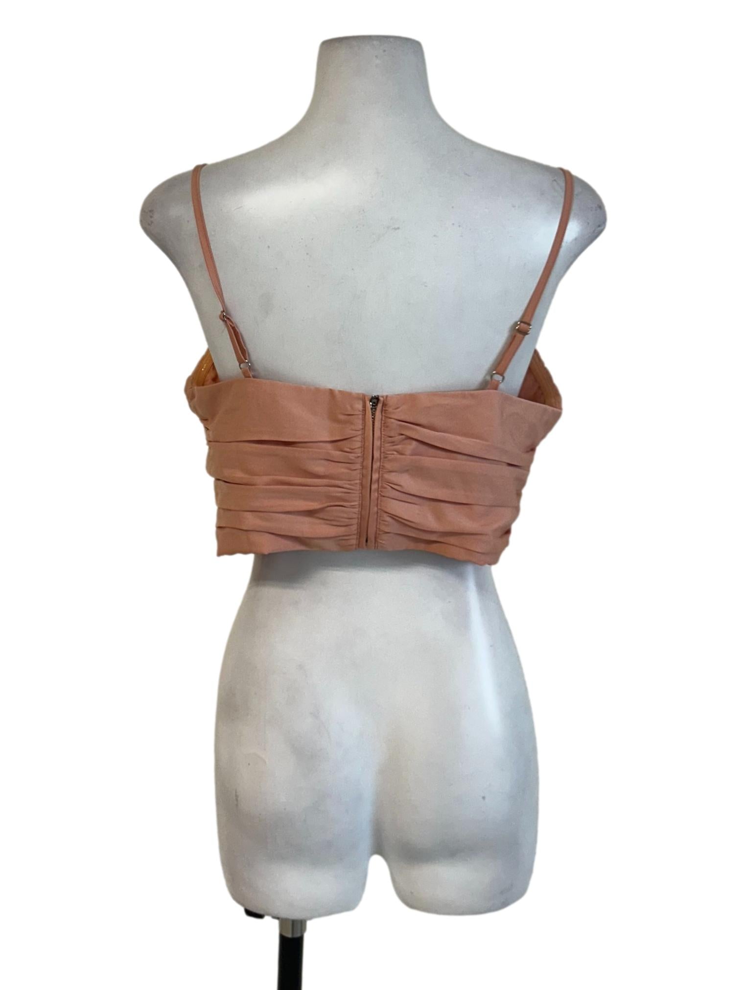 Orange Salmon Pleated Cami Top