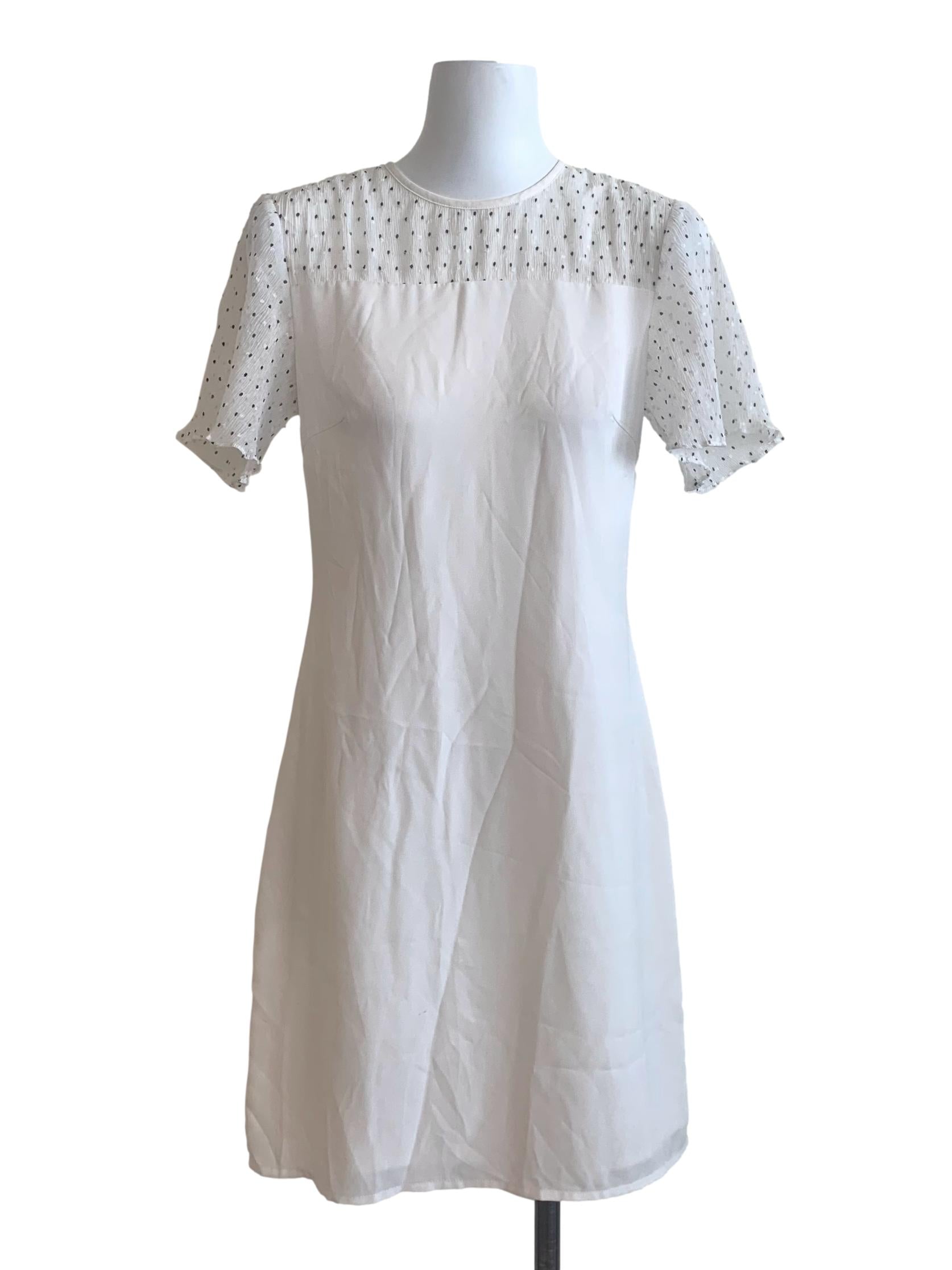 White Round Neck Dress LB