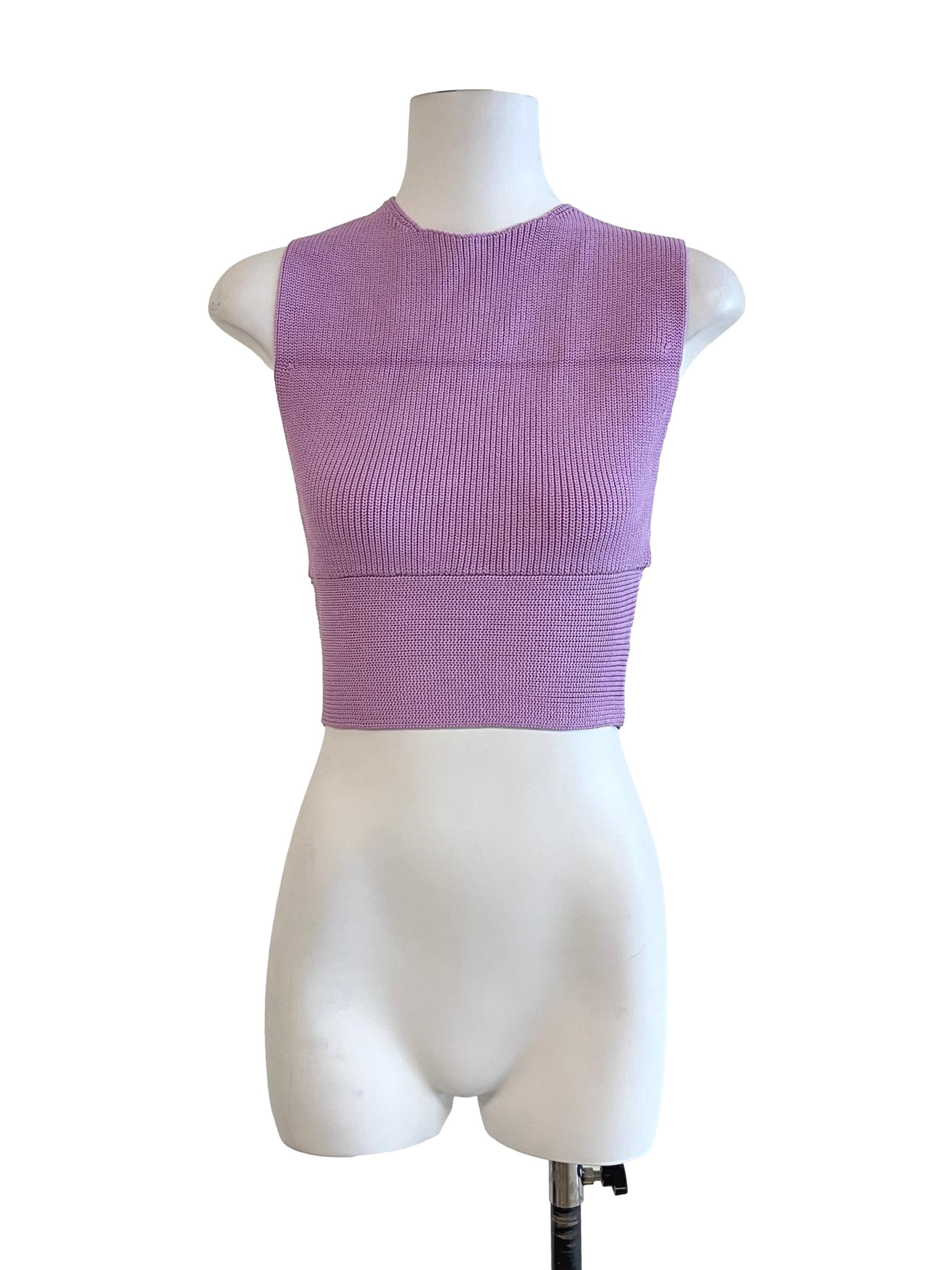 Lilac Purple Cross Back Knit Top
