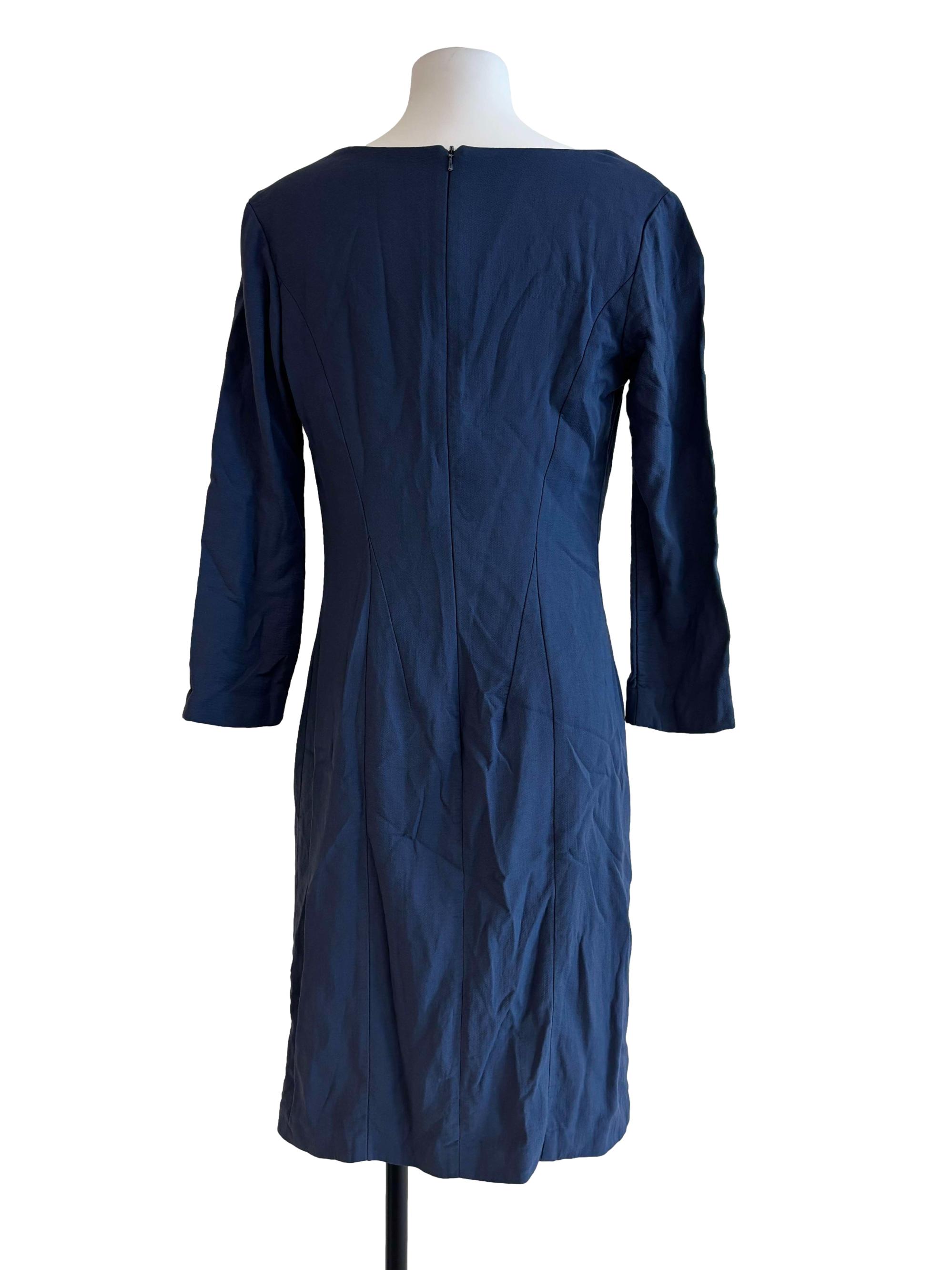 Lapis Blue Long Sleeve Sheath Dress