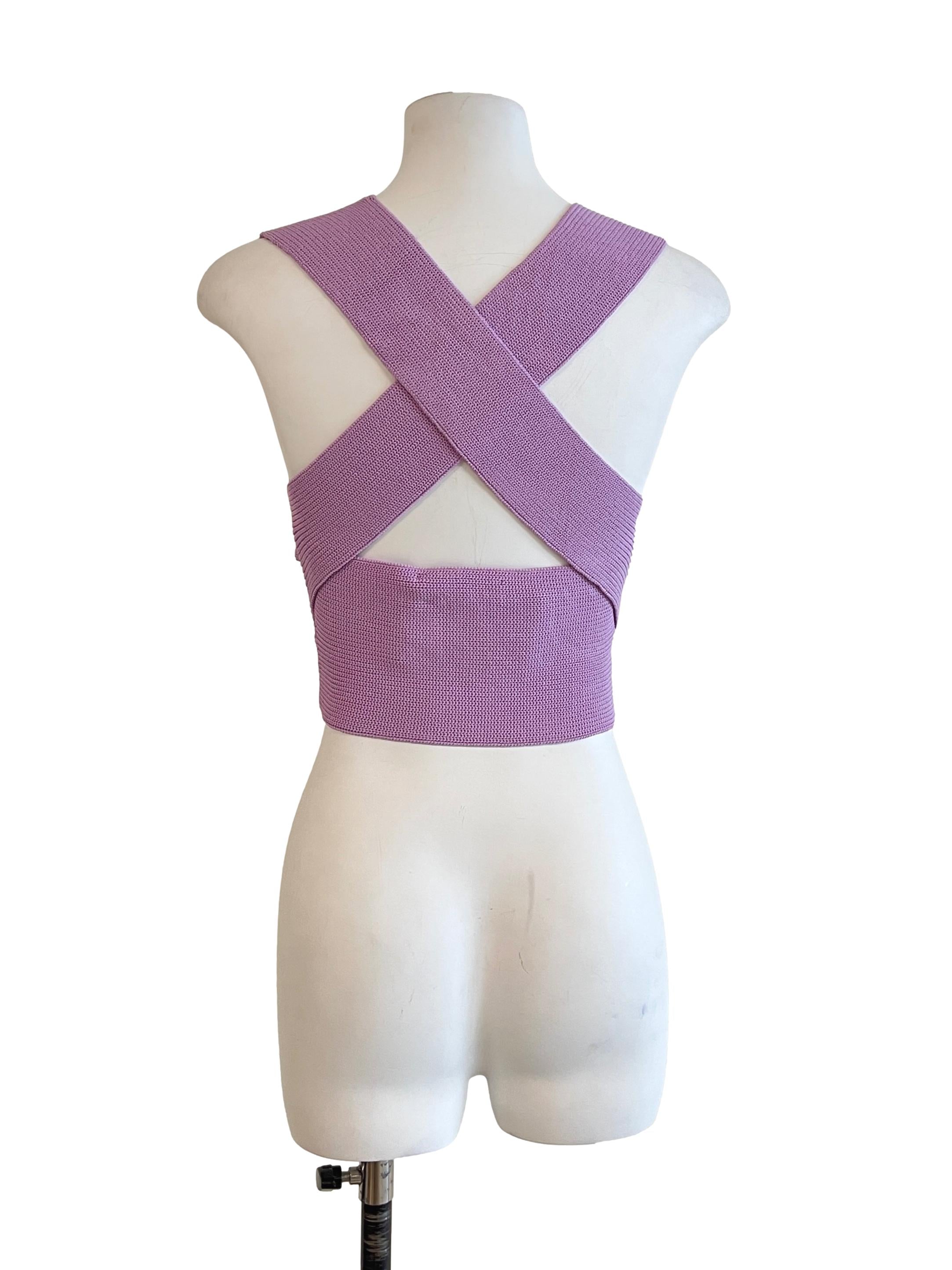 Lilac Purple Cross Back Knit Top