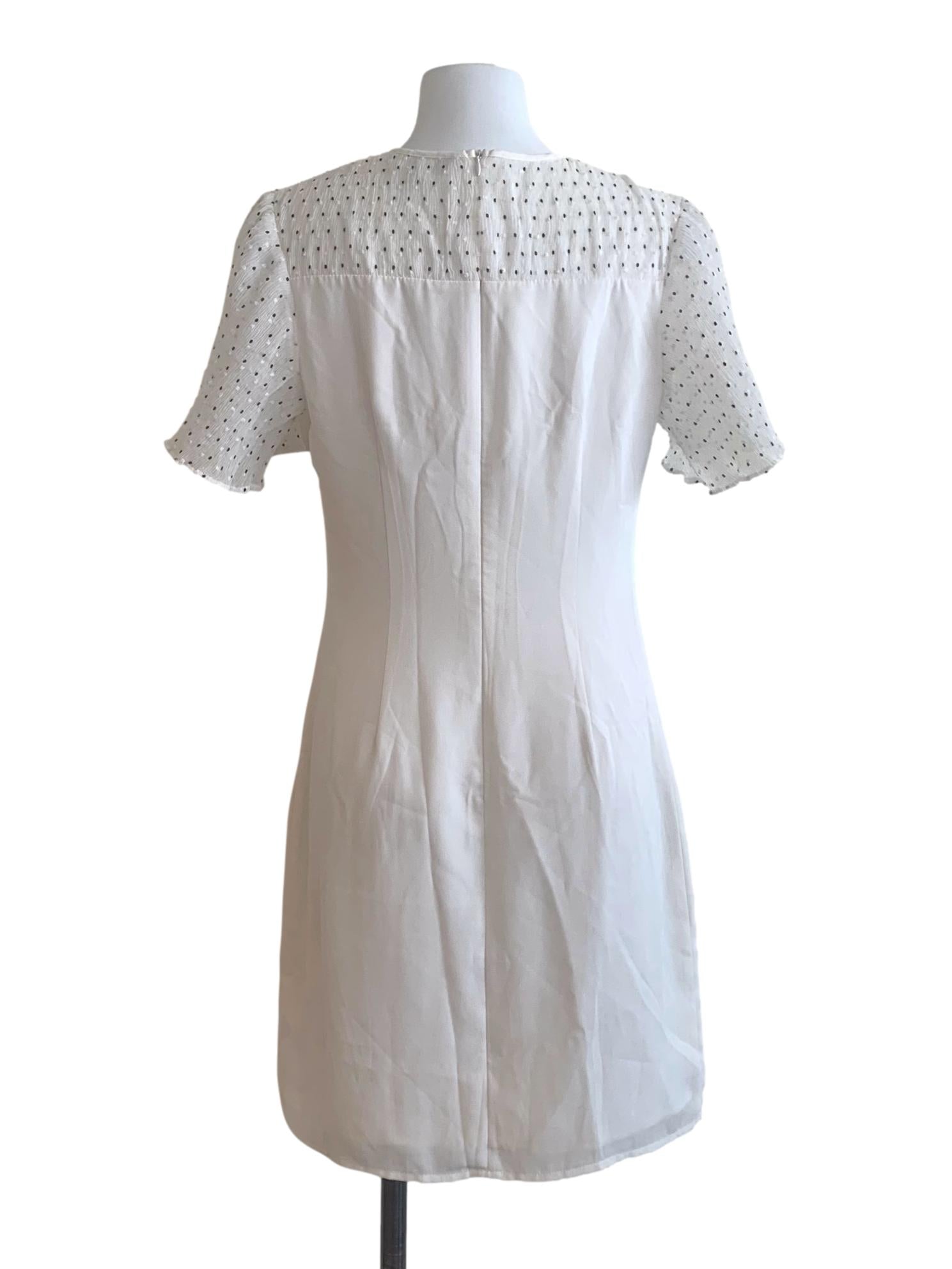 White Round Neck Dress LB