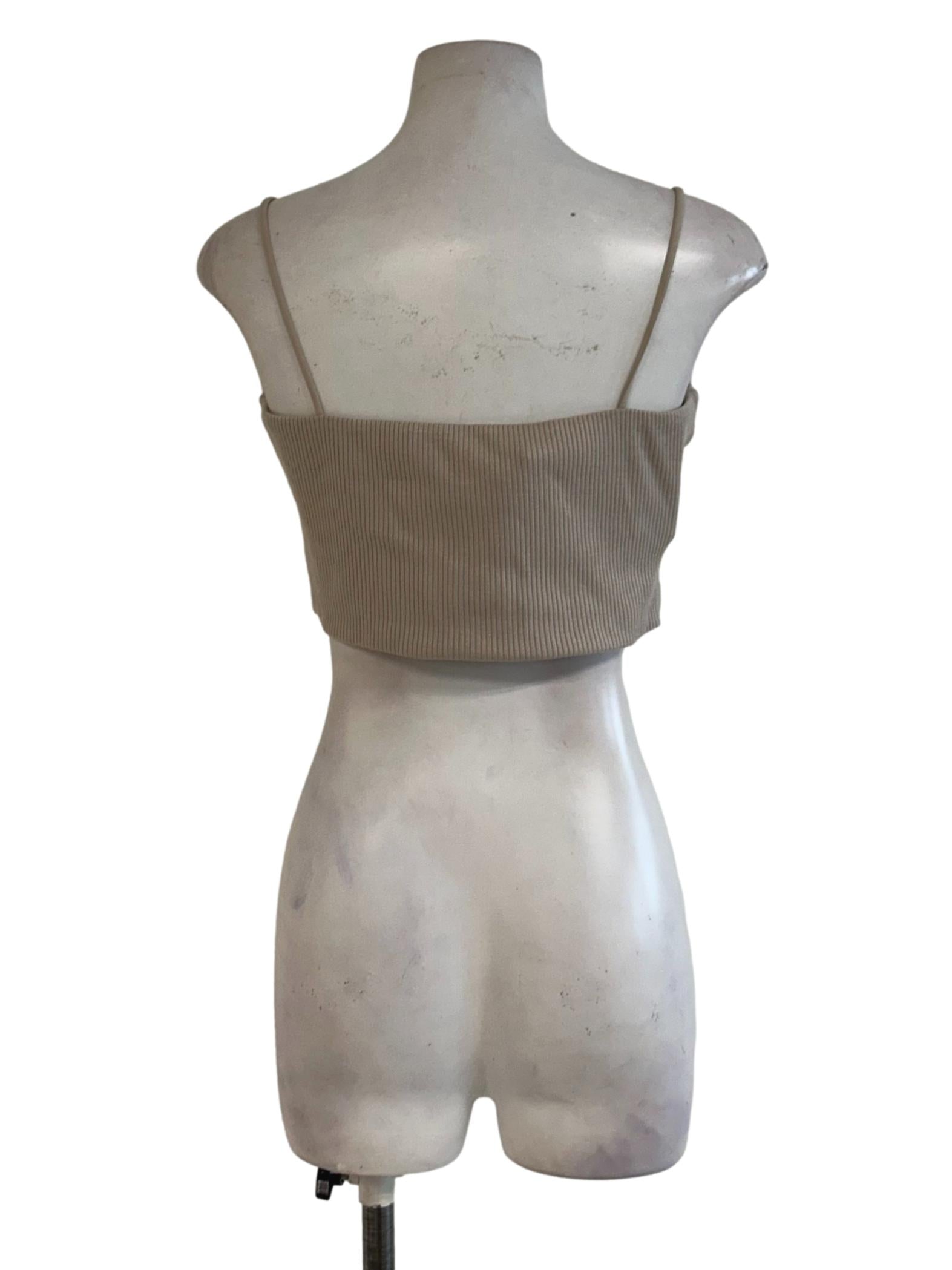Bone White Ribbed Crop Top