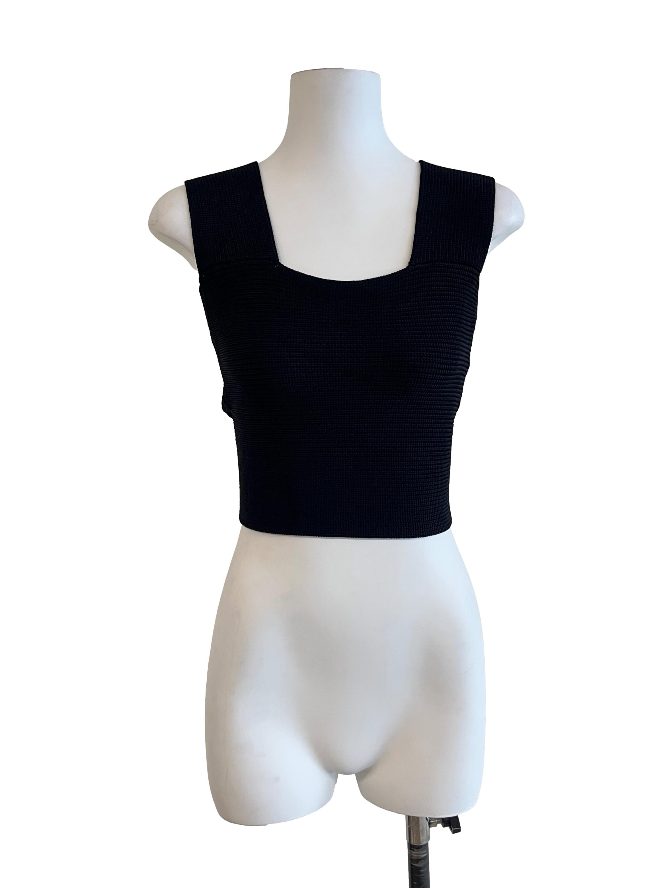 Jade Black Sabrina Sleeveless Crop Top