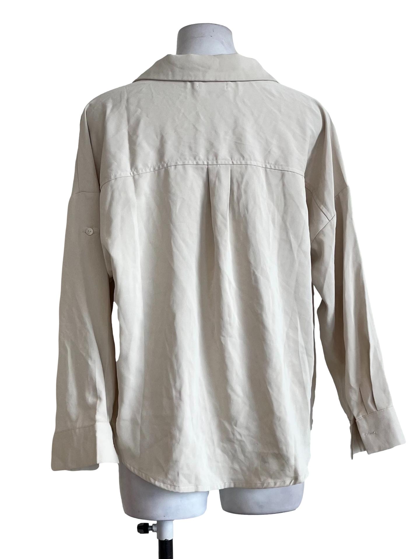 Light Brown Plain Long Sleeves Blouse