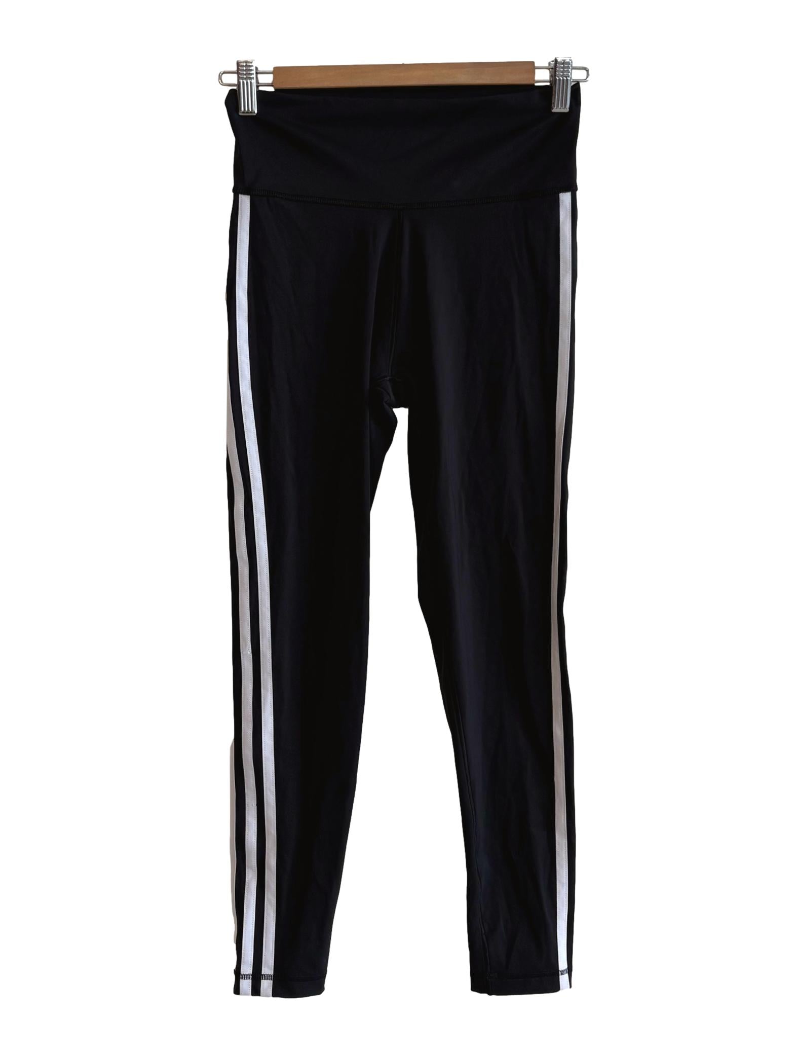 Black Three Stripes Tights