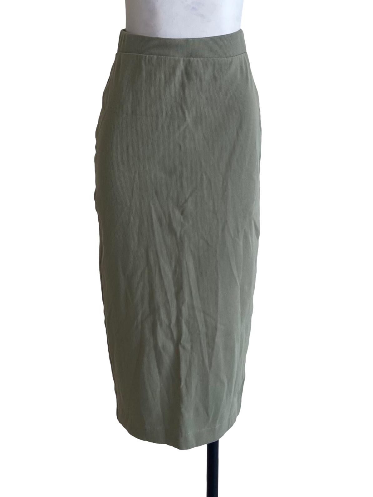 Sage Green Slit Pencil Skirt