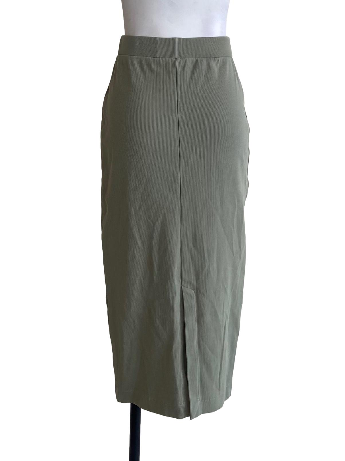 Sage Green Slit Pencil Skirt