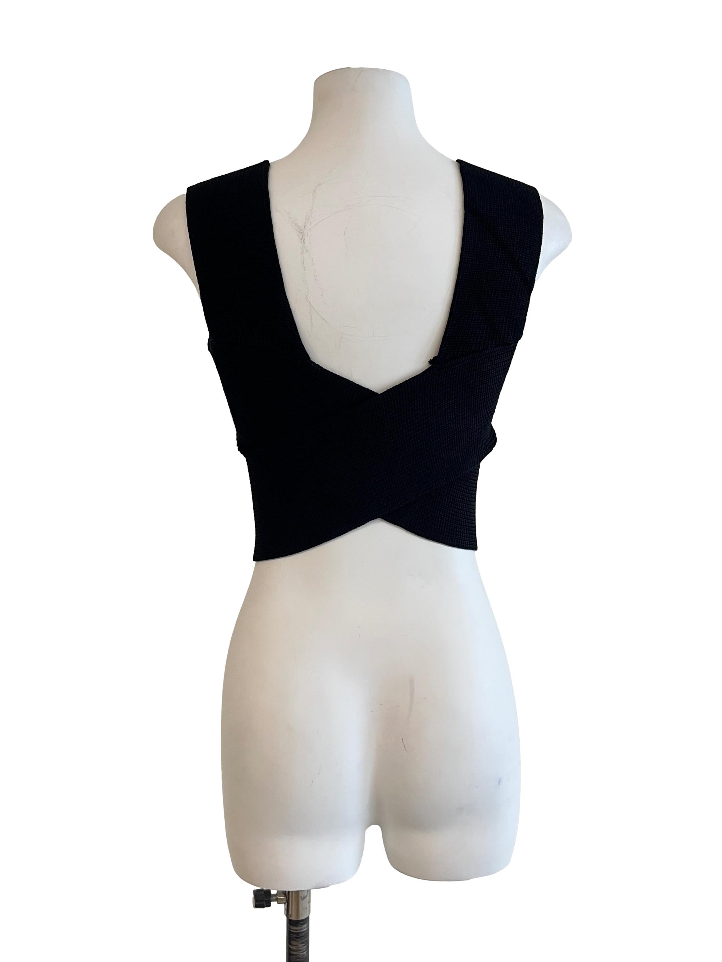 Jade Black Sabrina Sleeveless Crop Top