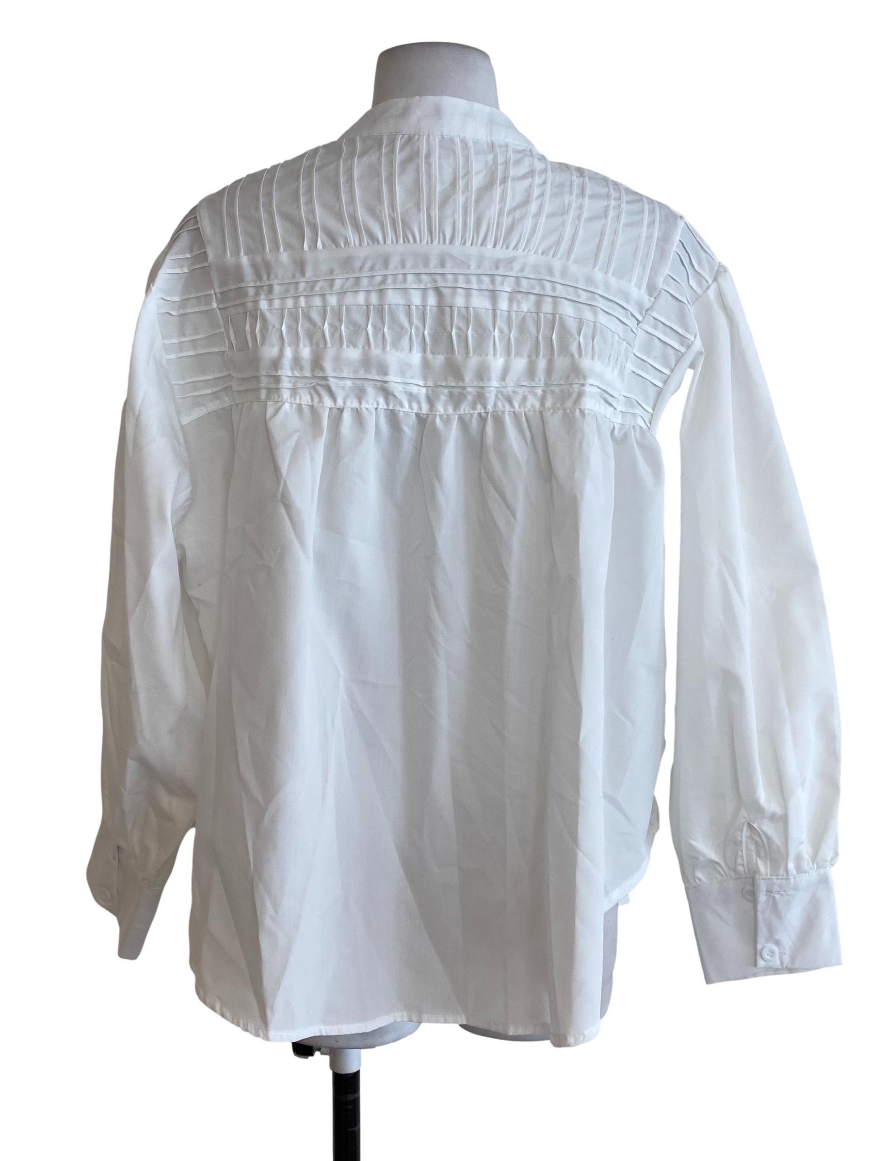 White Half Pleated Blouse