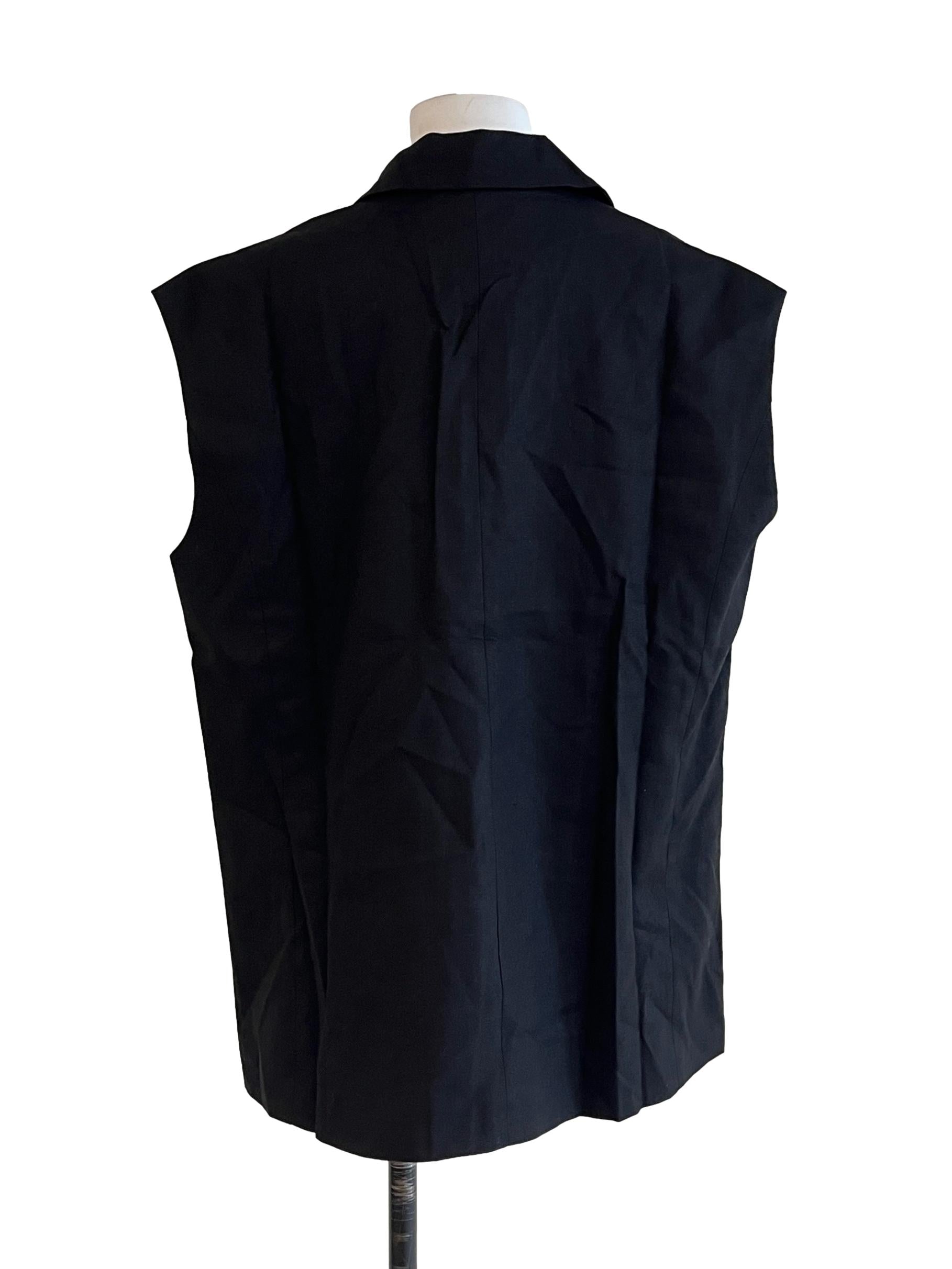 Crow Black V Neck Vest