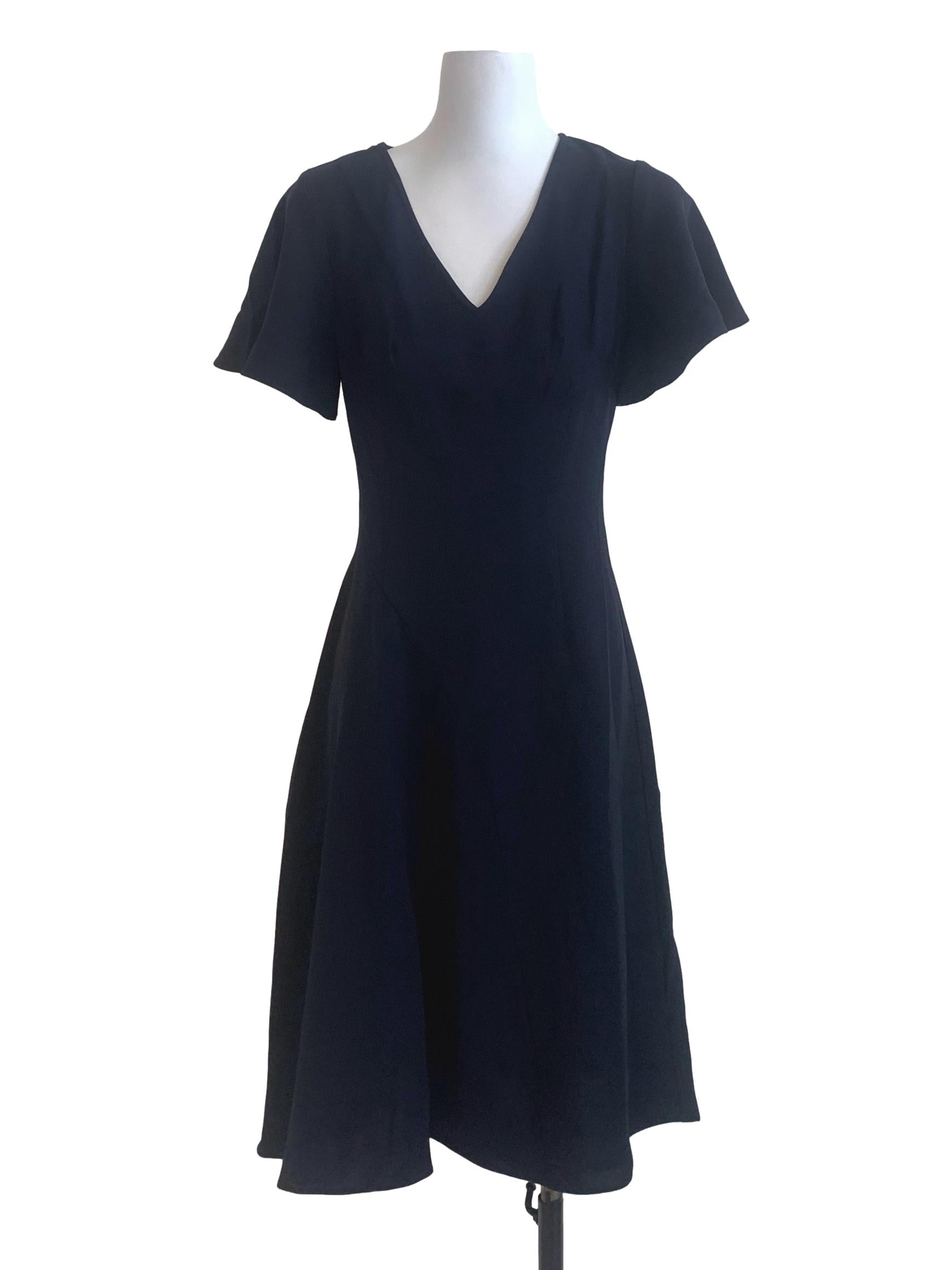 Navy Blue V Neck Dress LB