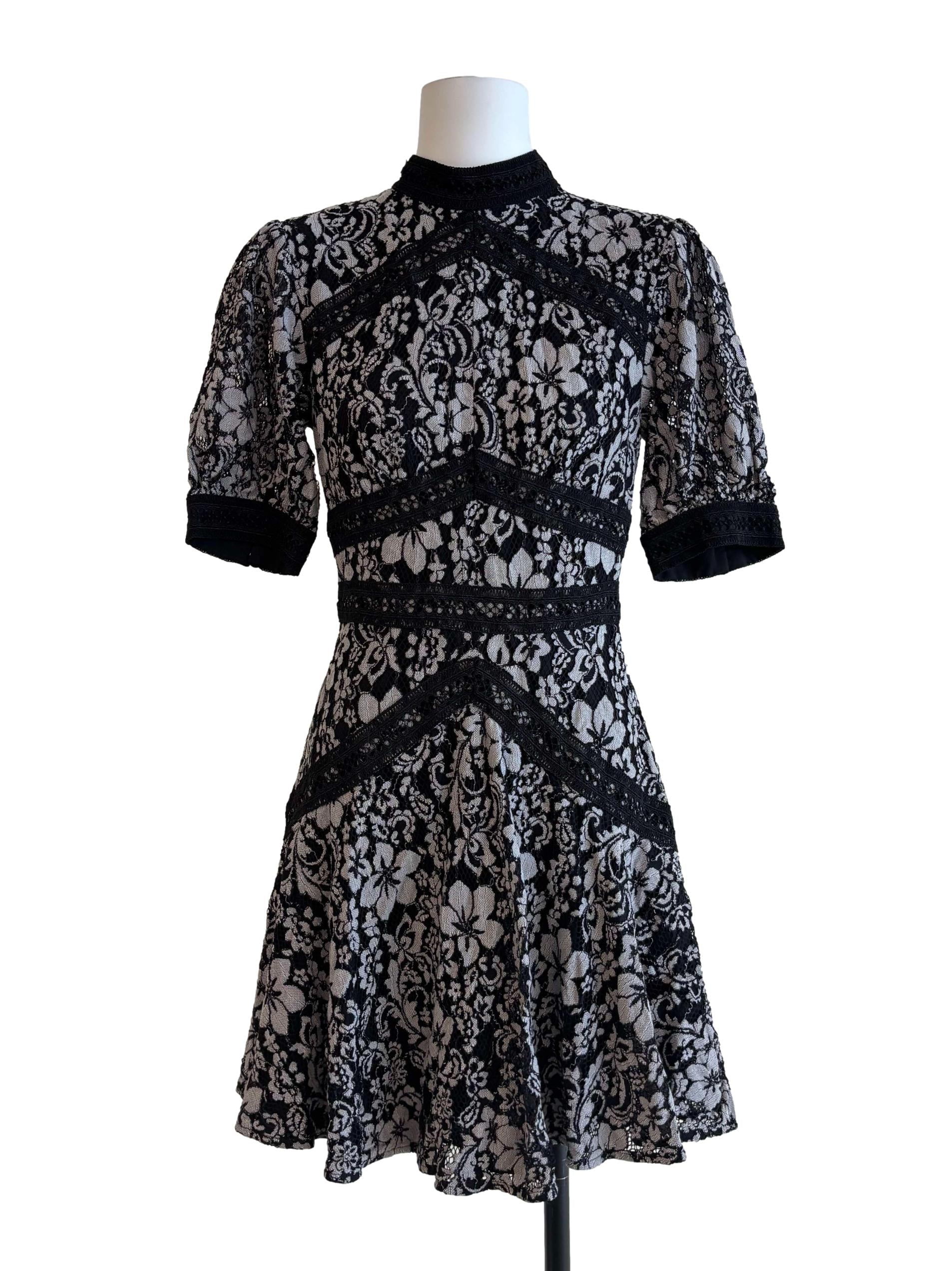 Chrome Grey Floral A-Line Dress