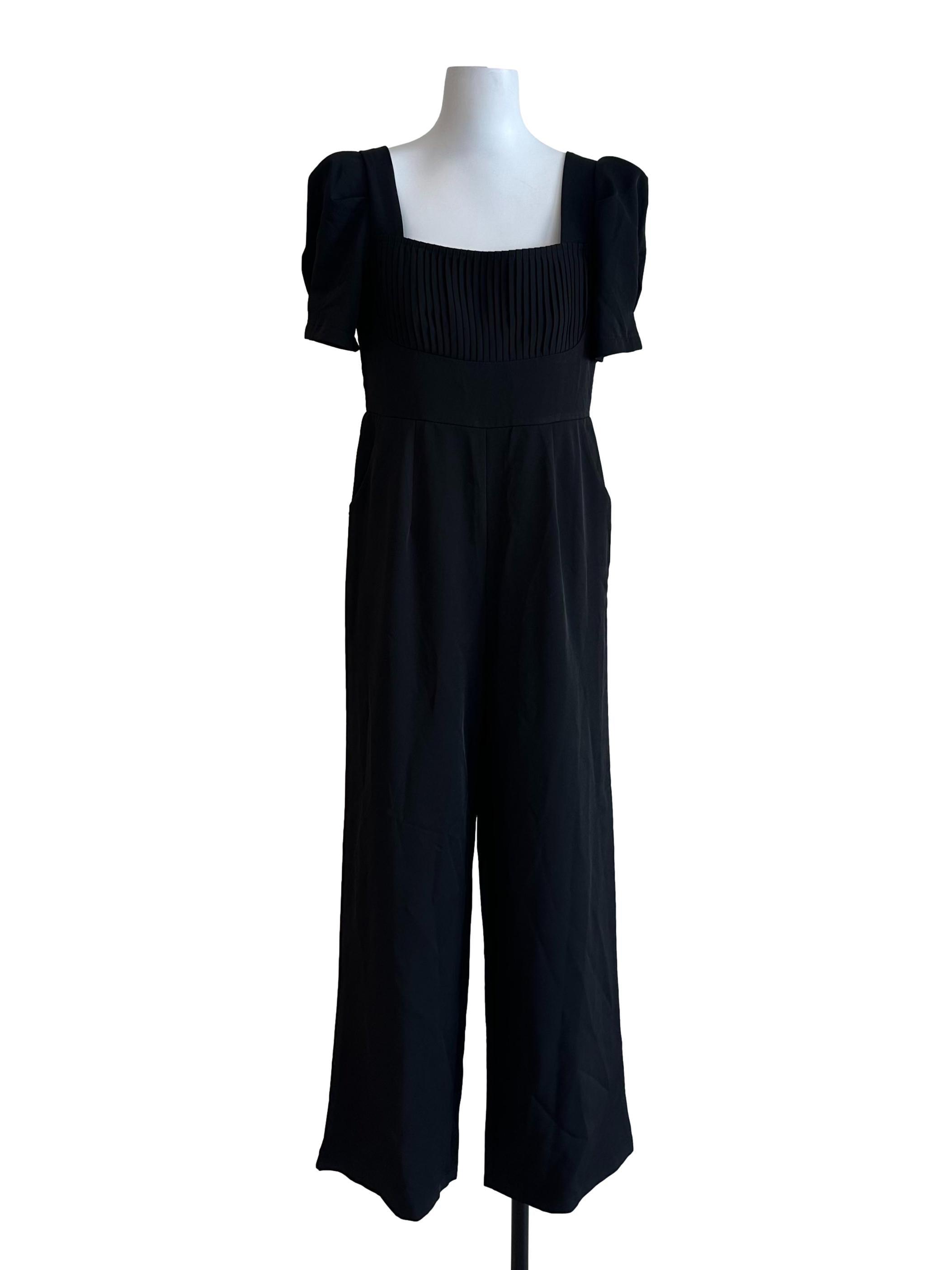 Onyx Black Square Neck Jumpsuit