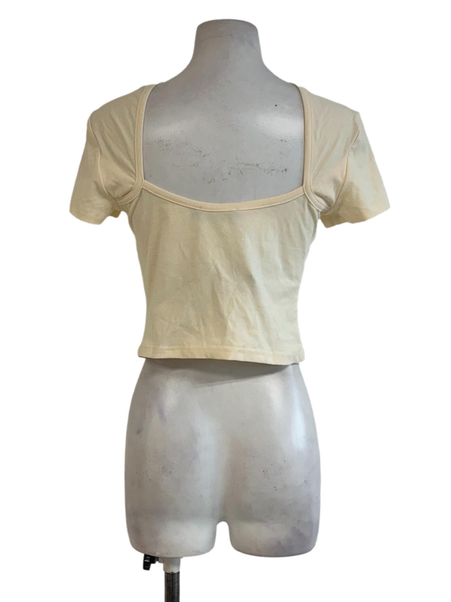 Cream Padded Scoop Back Top