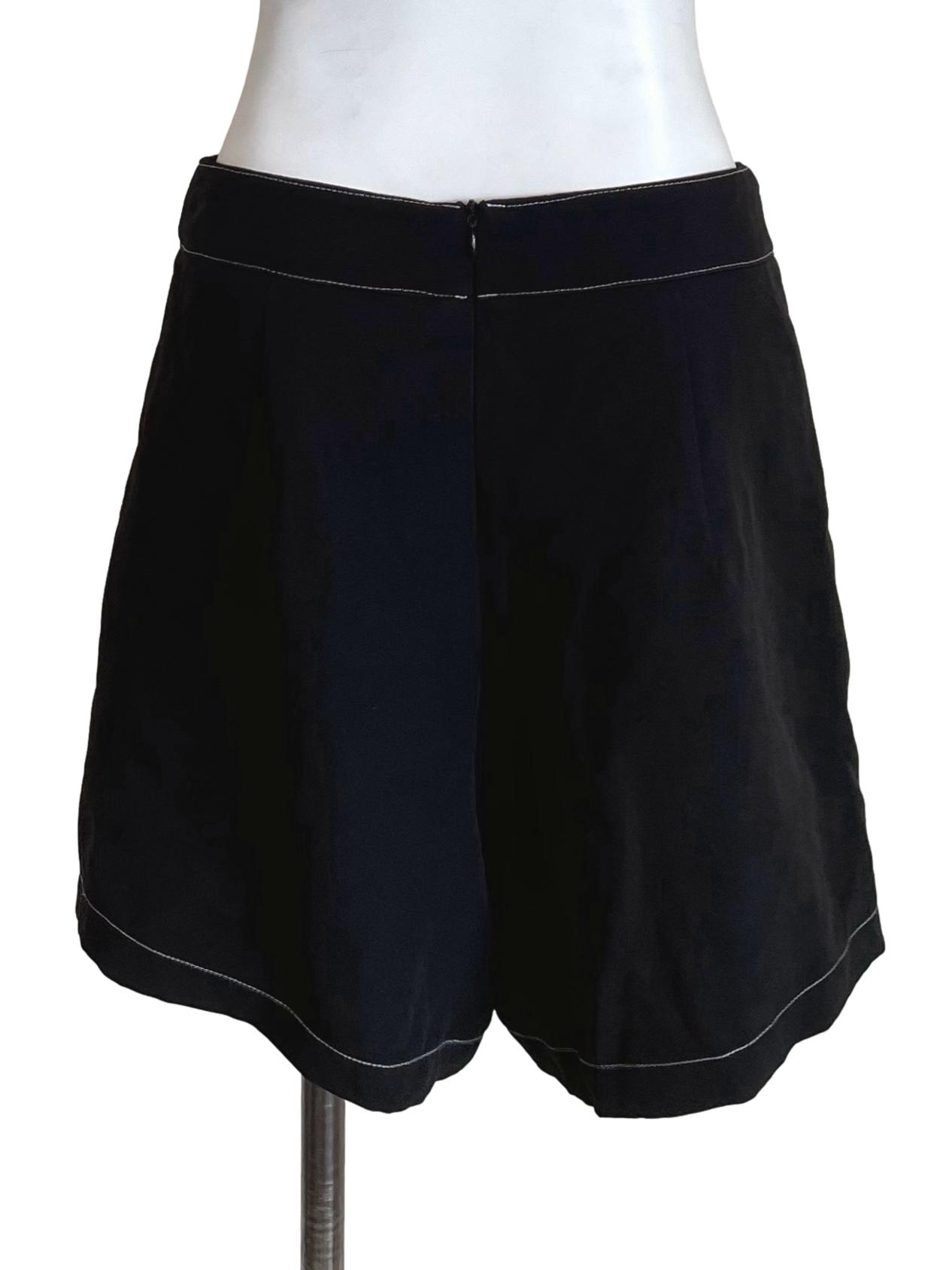 Black Contrast Stitch Shorts