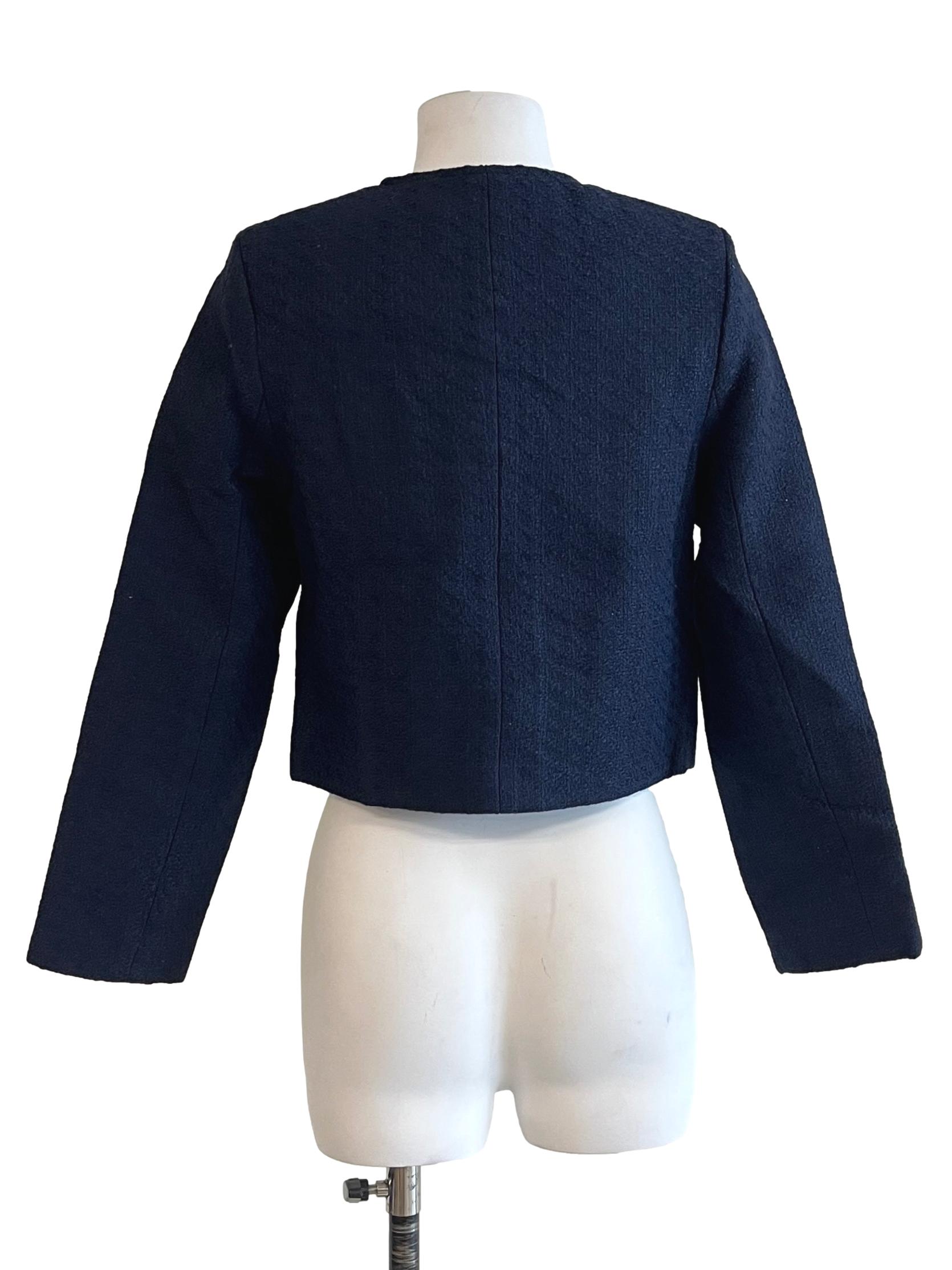 Navy Blue Gold Button Detail Jacket