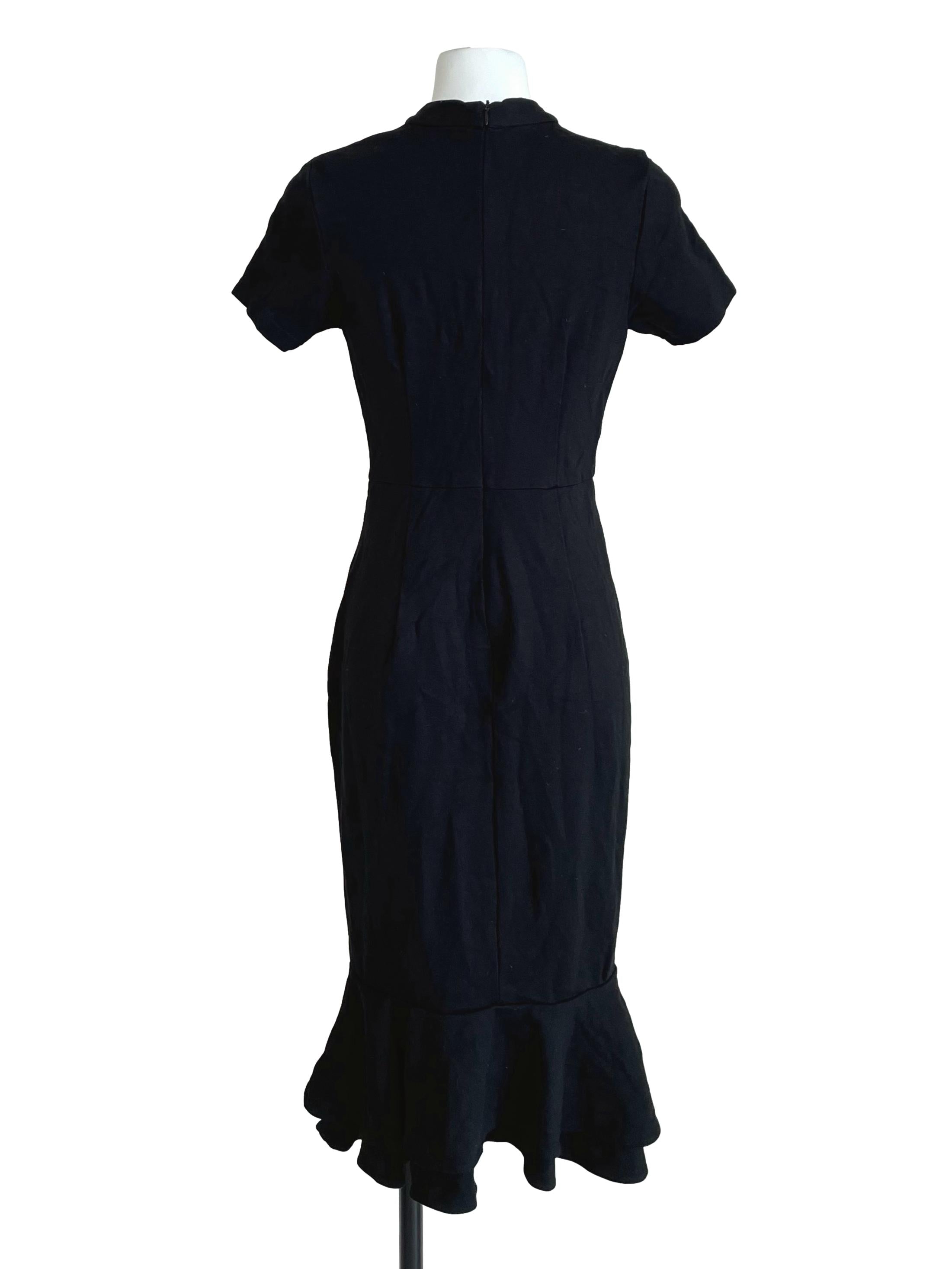 Black Flounce Sheath Dress