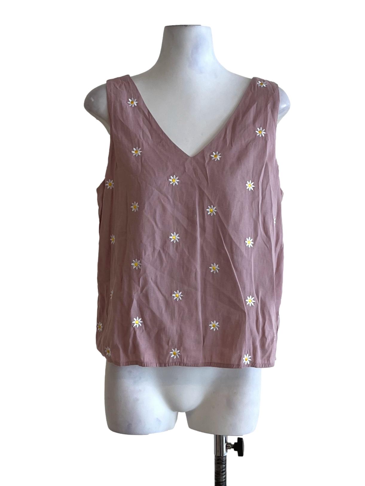 Blush Pink Floral Sleeveless Top TCL
