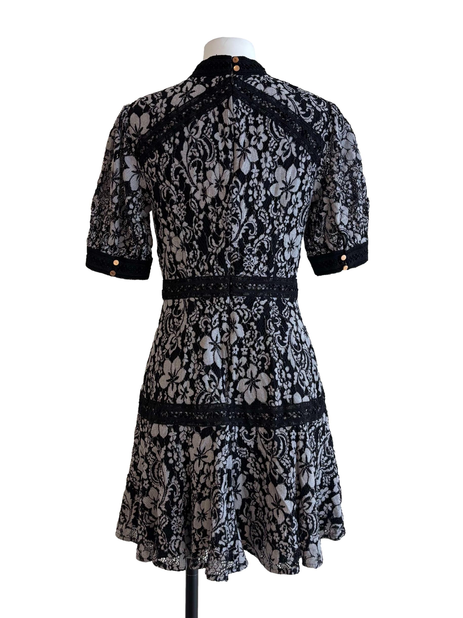 Chrome Grey Floral A-Line Dress