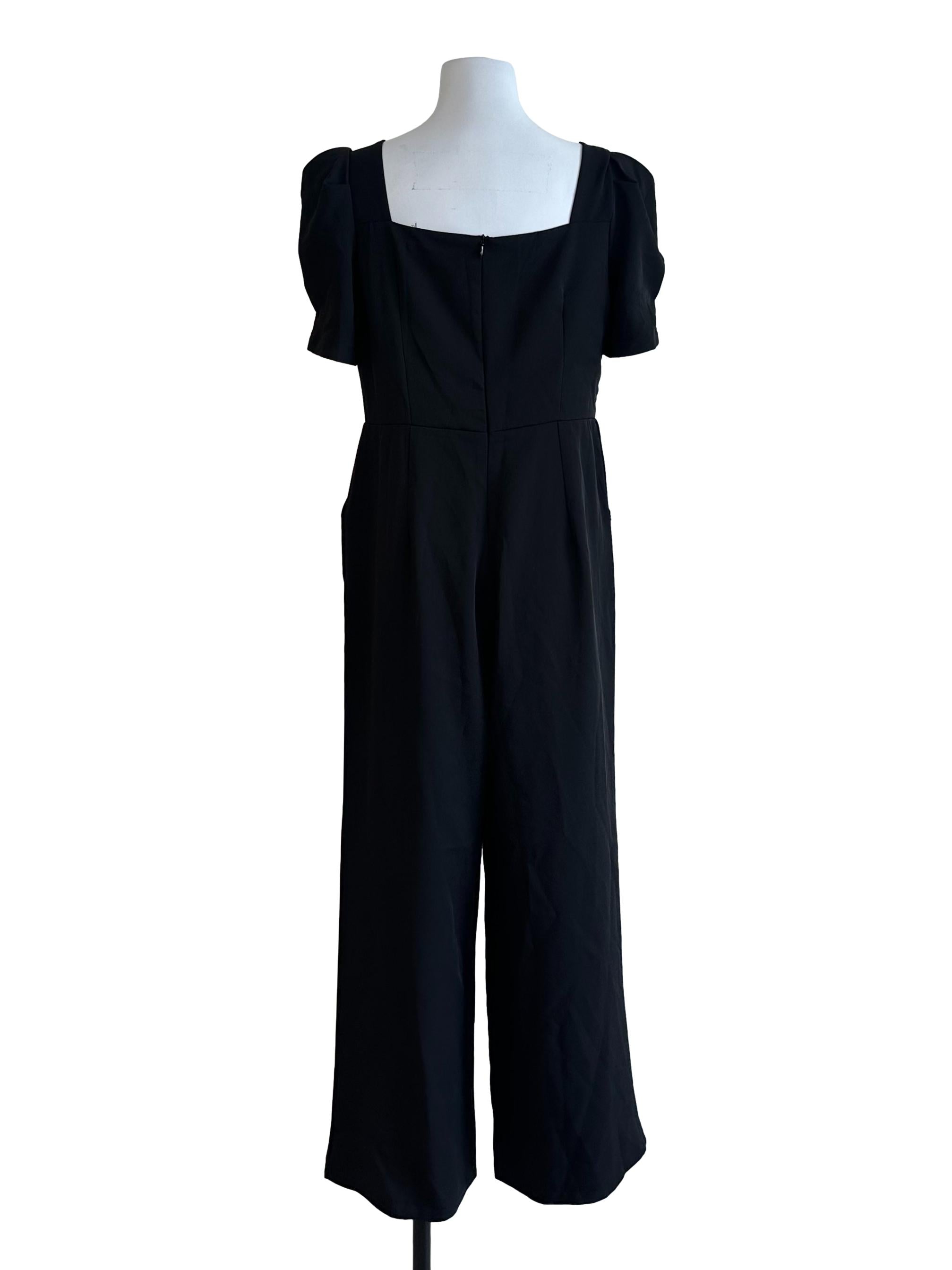 Onyx Black Square Neck Jumpsuit