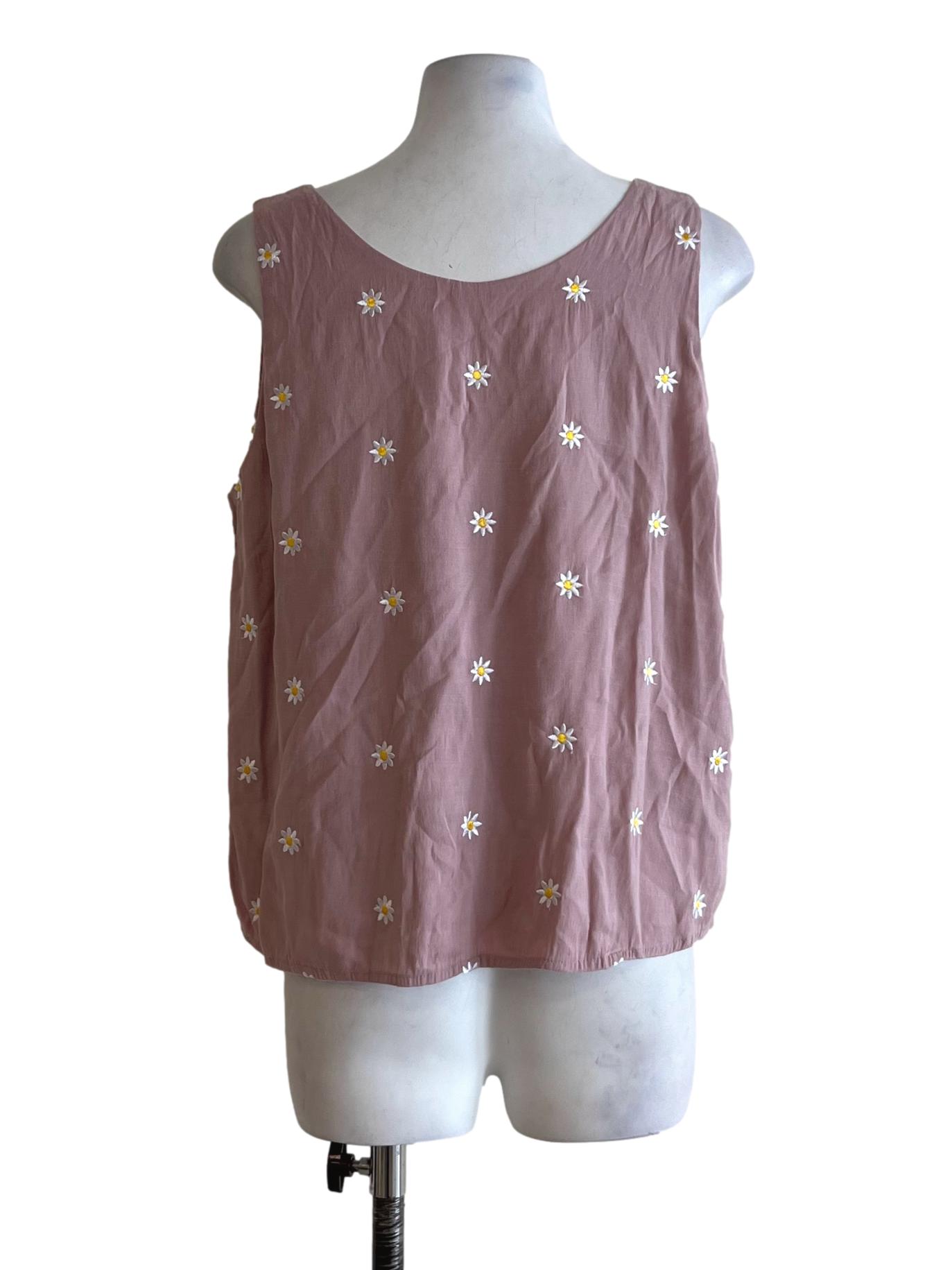 Blush Pink Floral Sleeveless Top TCL