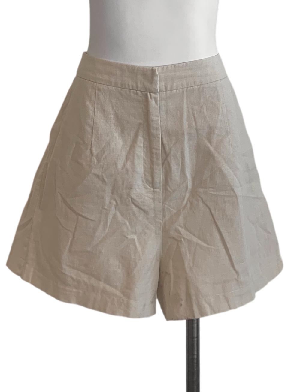 Nude Cotton Twill High-Waisted Shorts Shorts OSN