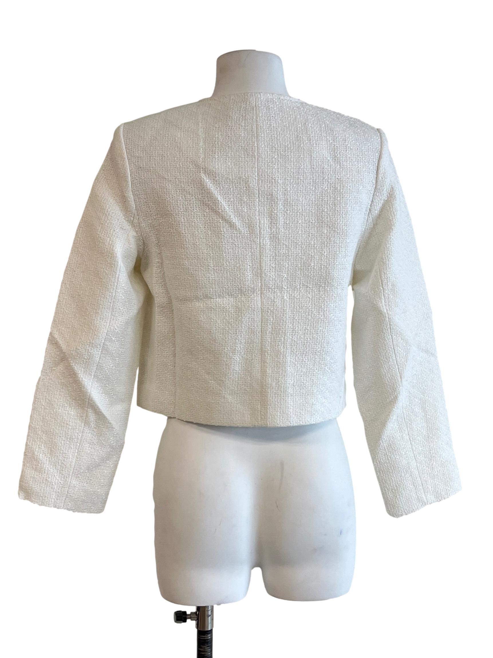 Pearl White Gold Button Detail Jacket