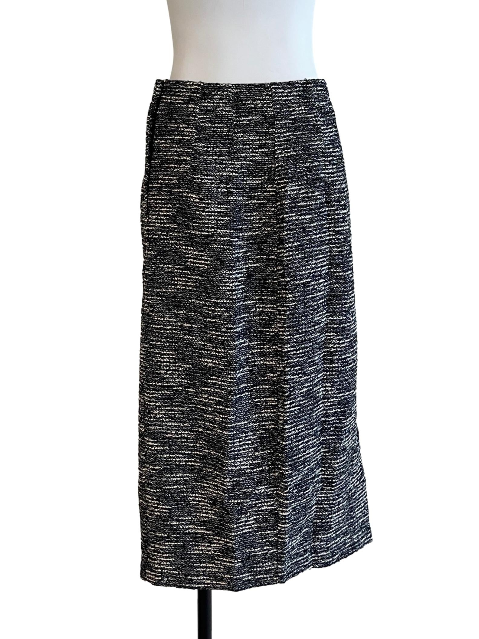 Jade Black And White Tweed Skirt